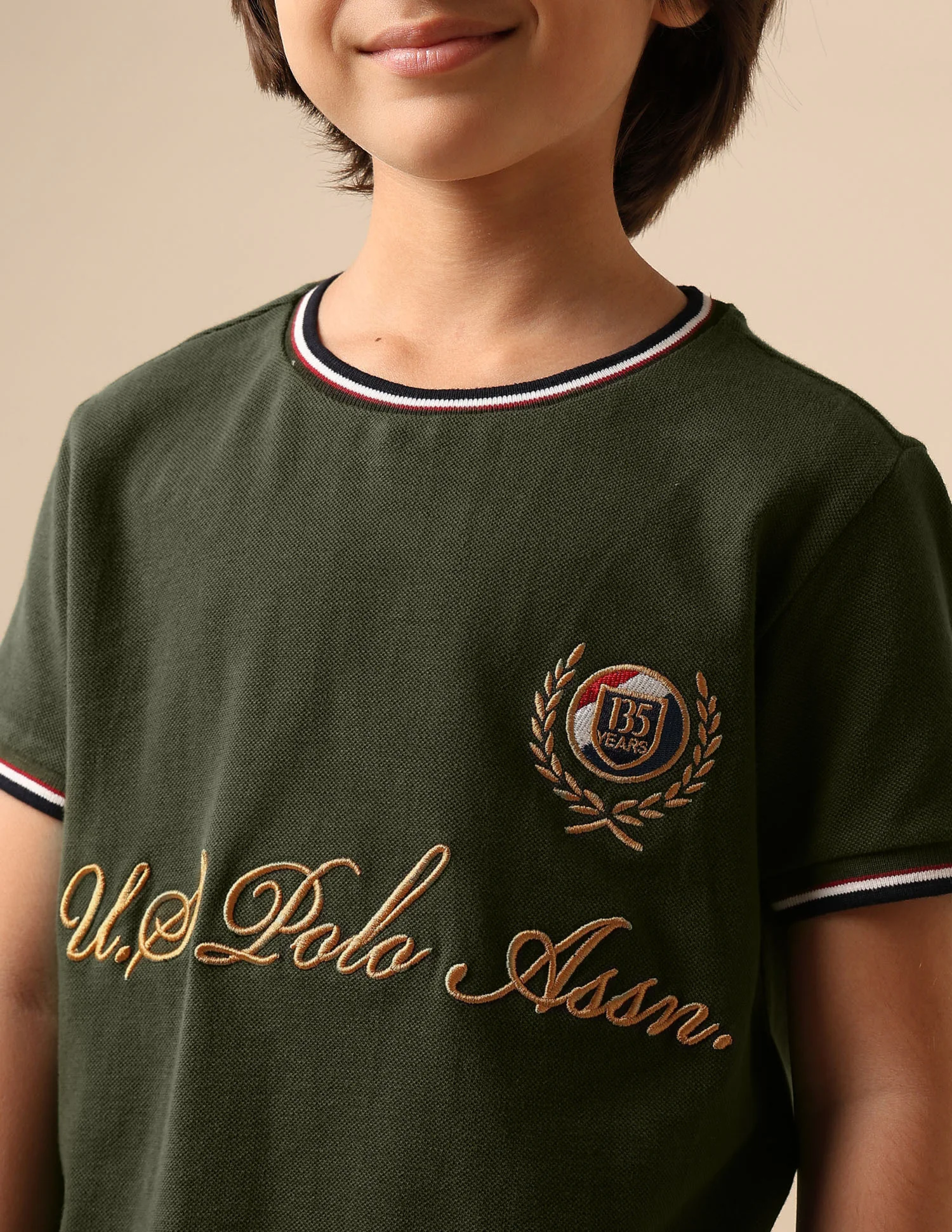Boys Brand Embroidered Pure Cotton T Shirt - Image 6