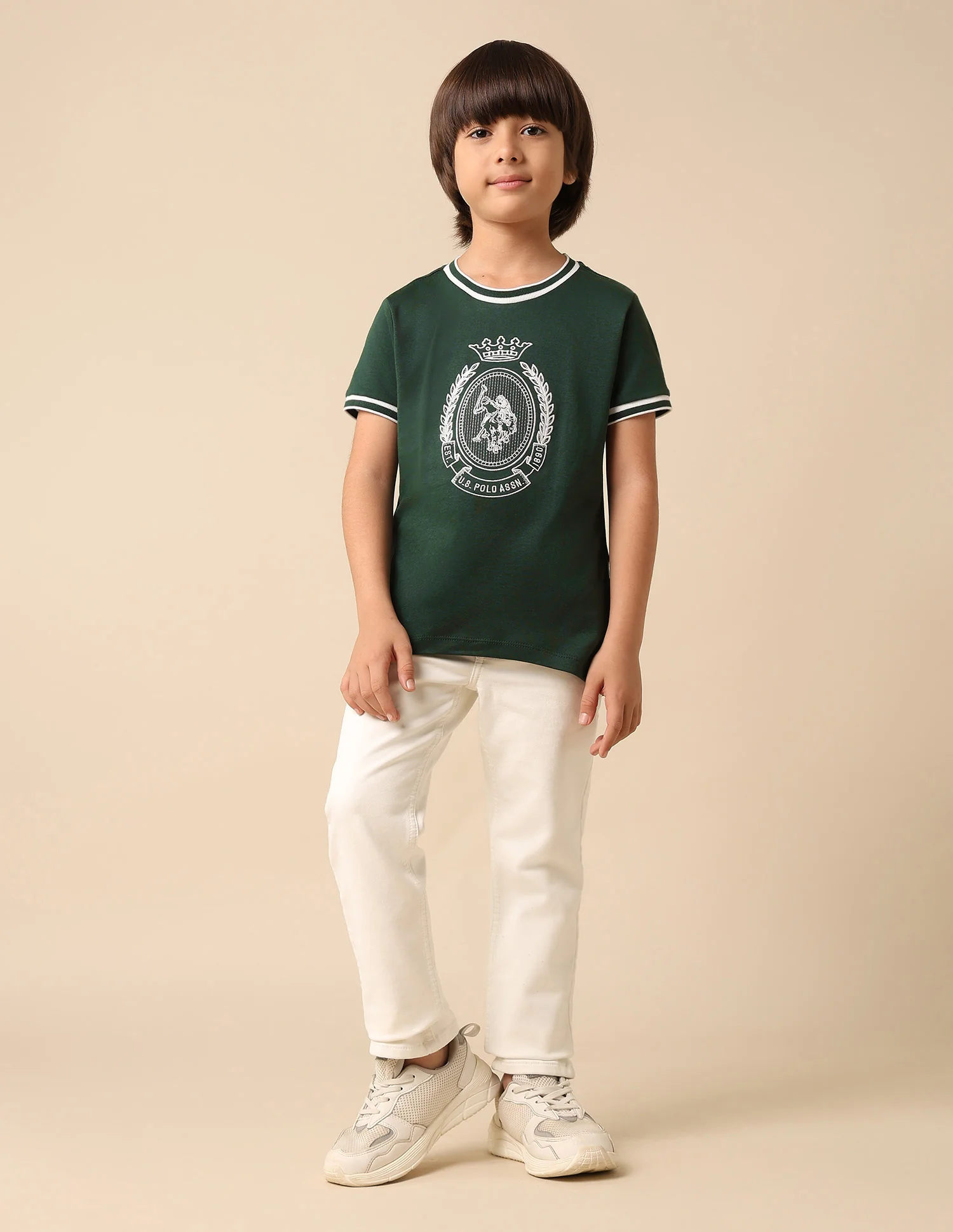 Boys Brand Embroidered Pure Cotton T Shirt - Image 3