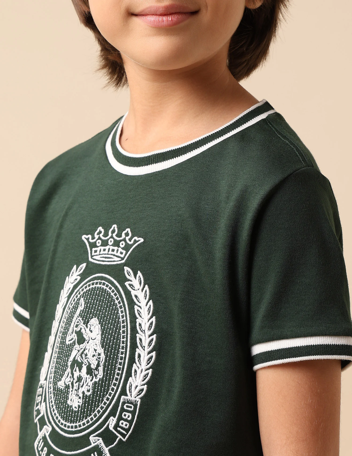 Boys Brand Embroidered Pure Cotton T Shirt - Image 6
