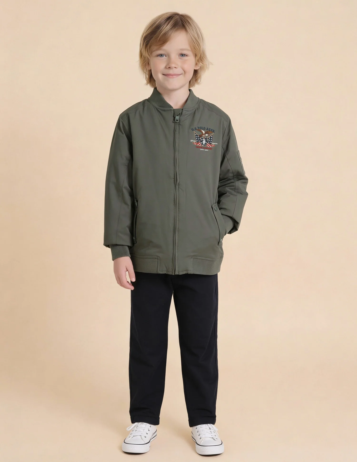 Boys Brand Embroidered Regular Fit Jacket - Image 3