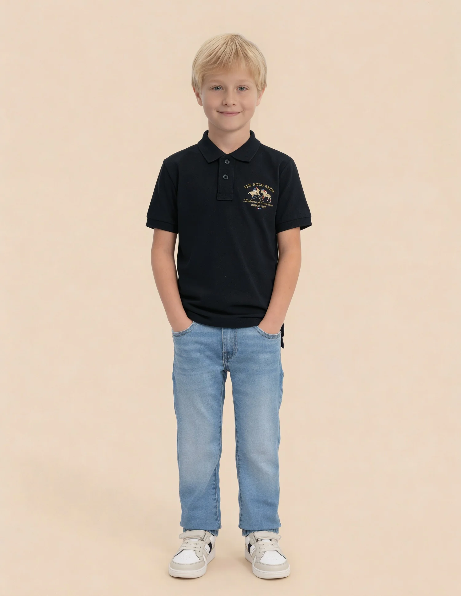 Boys Brand Embroidered Regular Fit Polo Shirt - Image 3