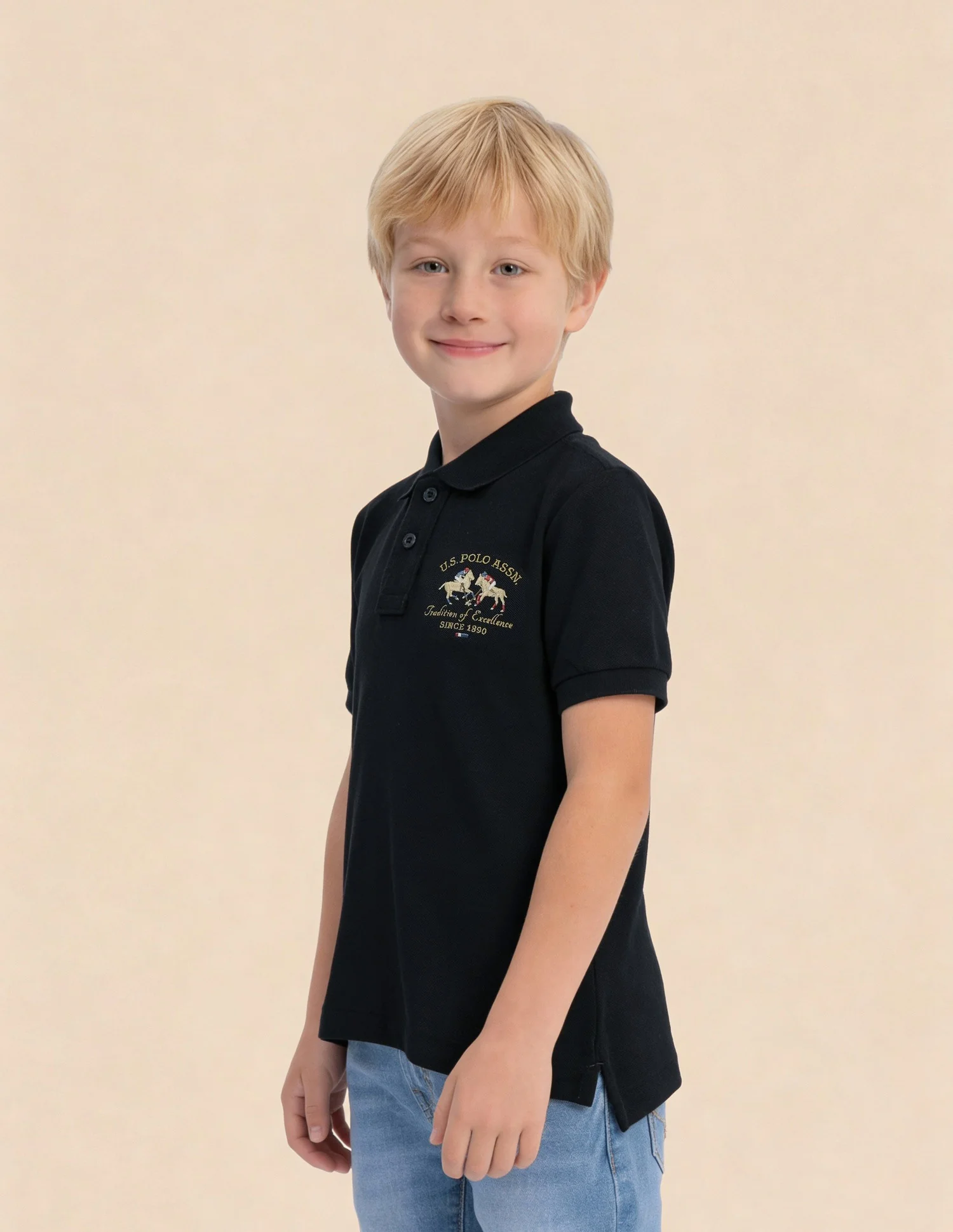 Boys Brand Embroidered Regular Fit Polo Shirt - Image 4