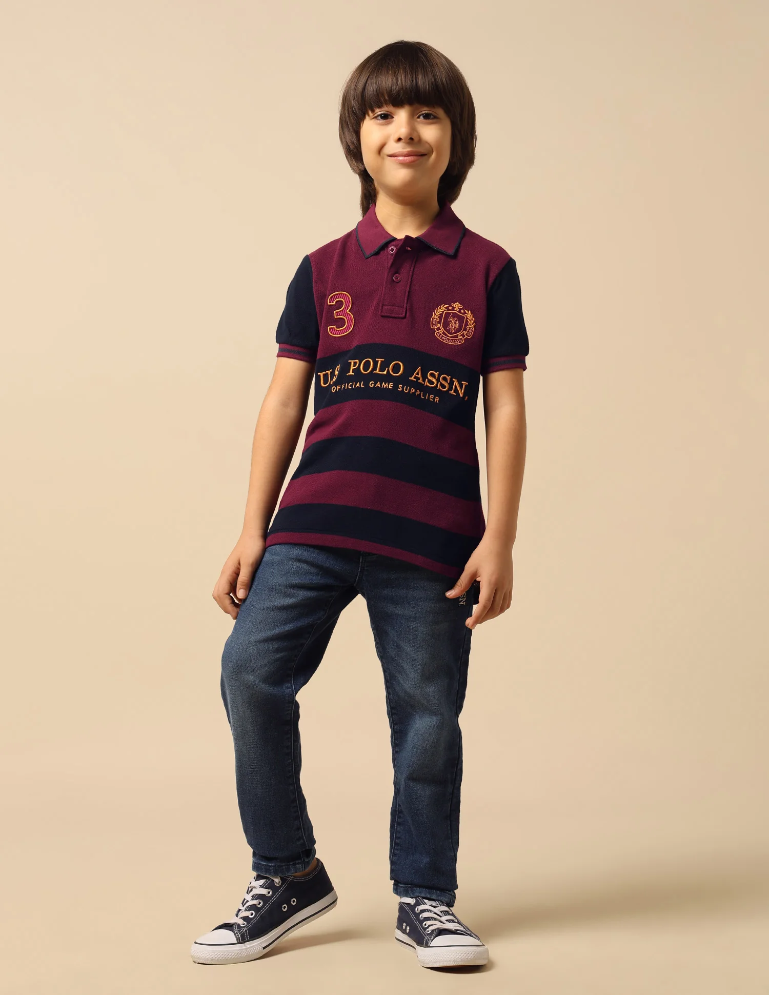 Boys Brand Embroidered Regular Fit Polo Shirt - Image 3