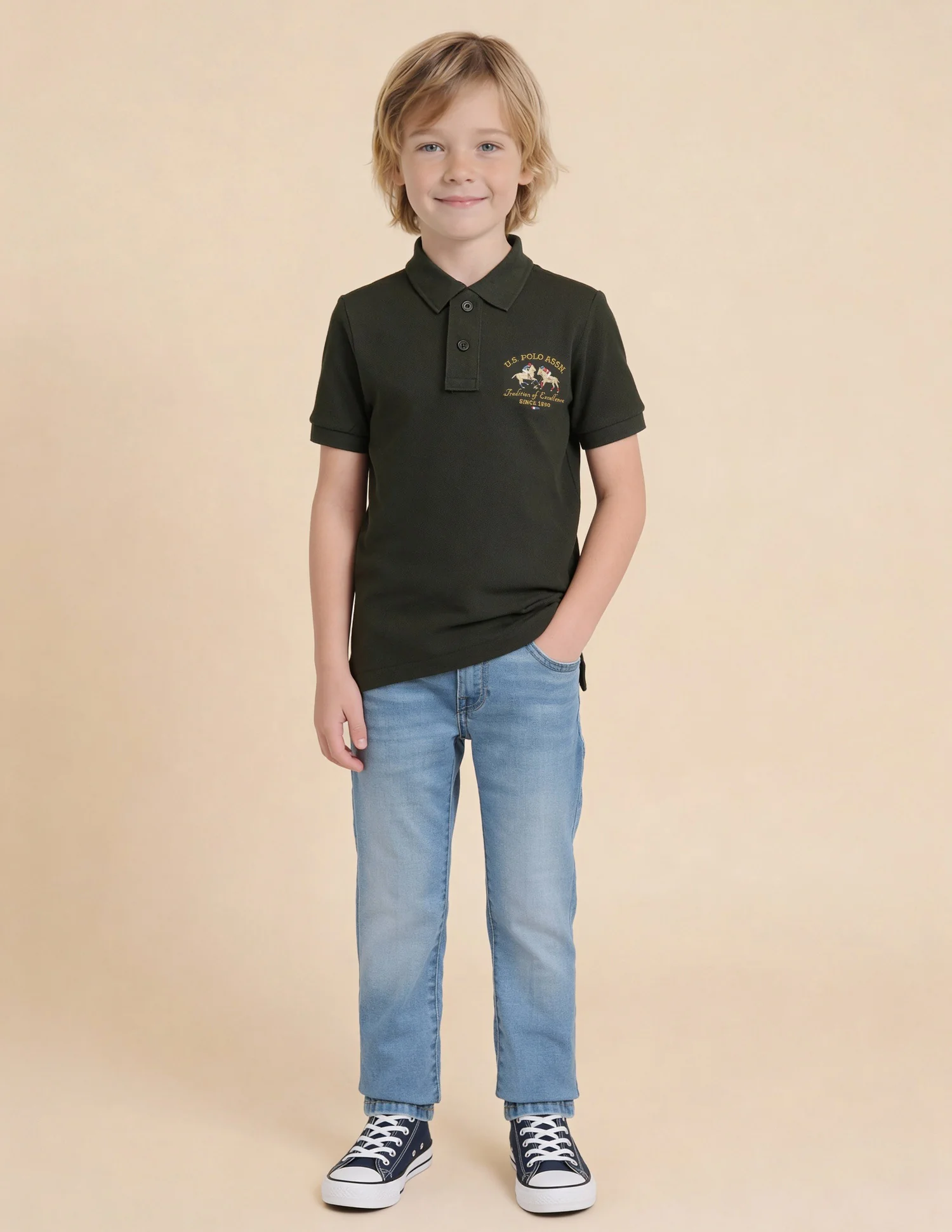 Boys Brand Embroidered Regular Fit Polo Shirt - Image 3