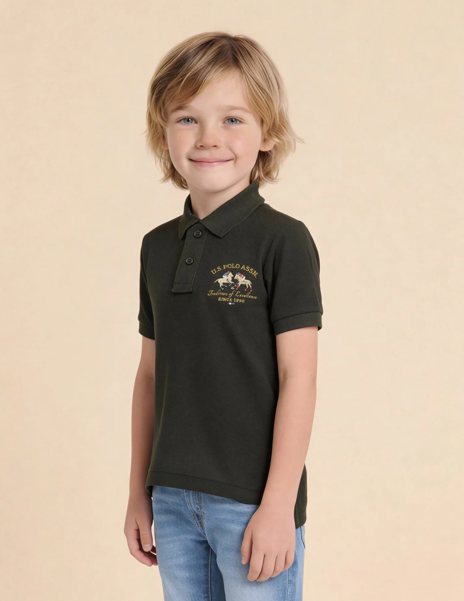 Boys Brand Embroidered Regular Fit Polo Shirt - Image 4