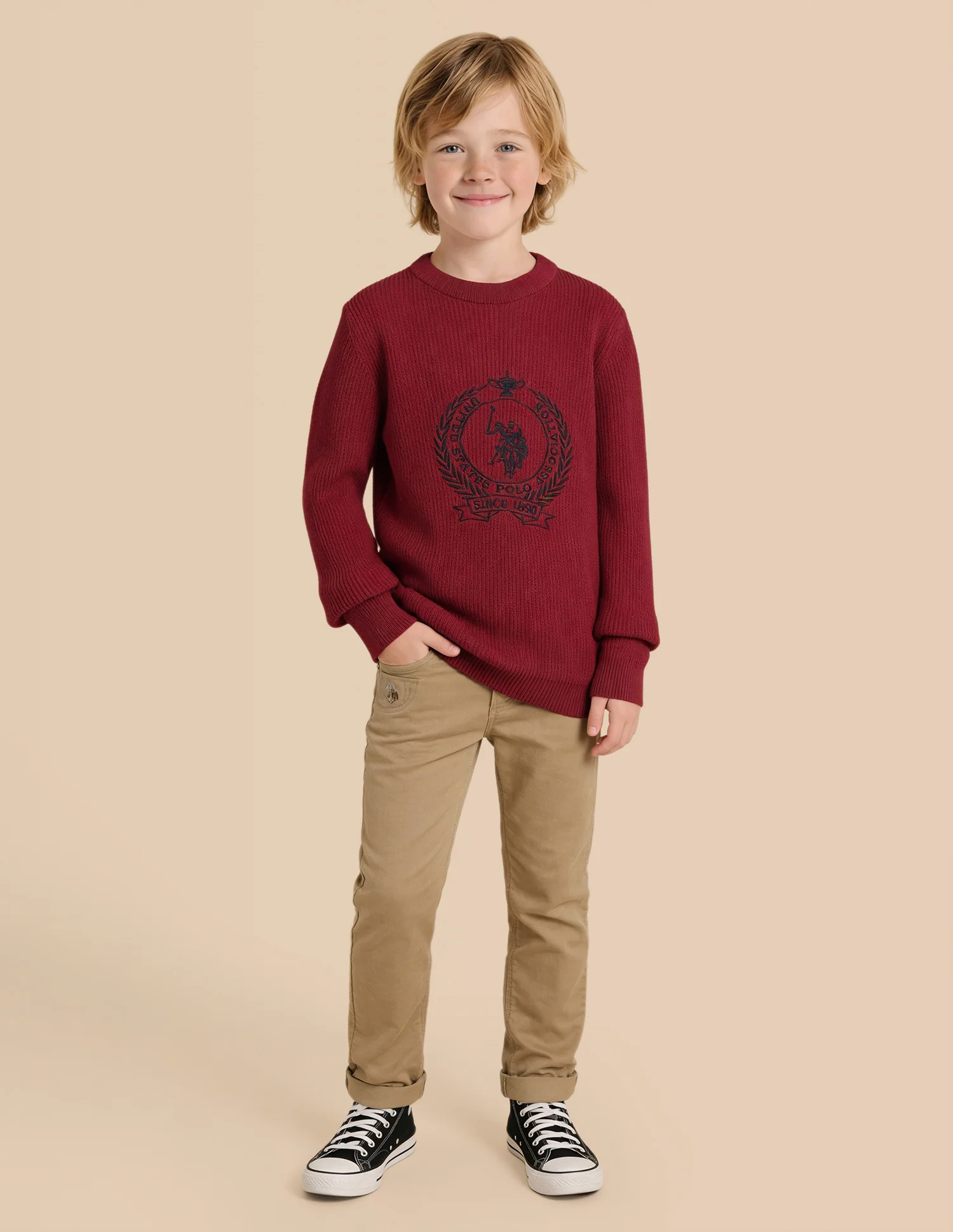 Boys Brand Embroidered Regular Fit Sweater - Image 3