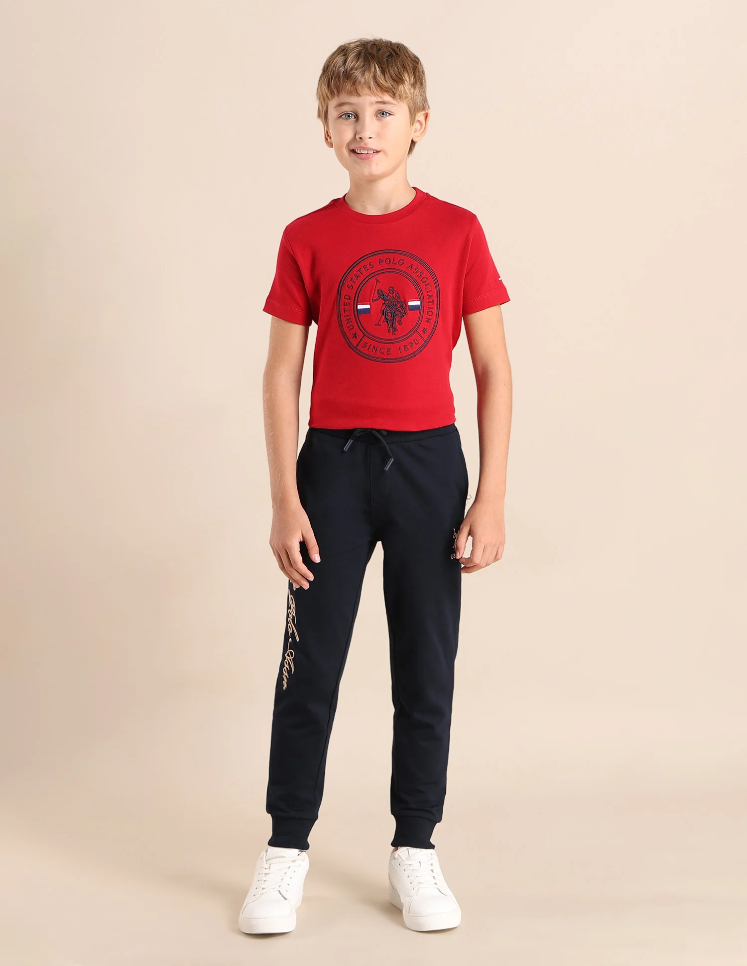 Boys Brand Embroidered Track Pants - Image 3