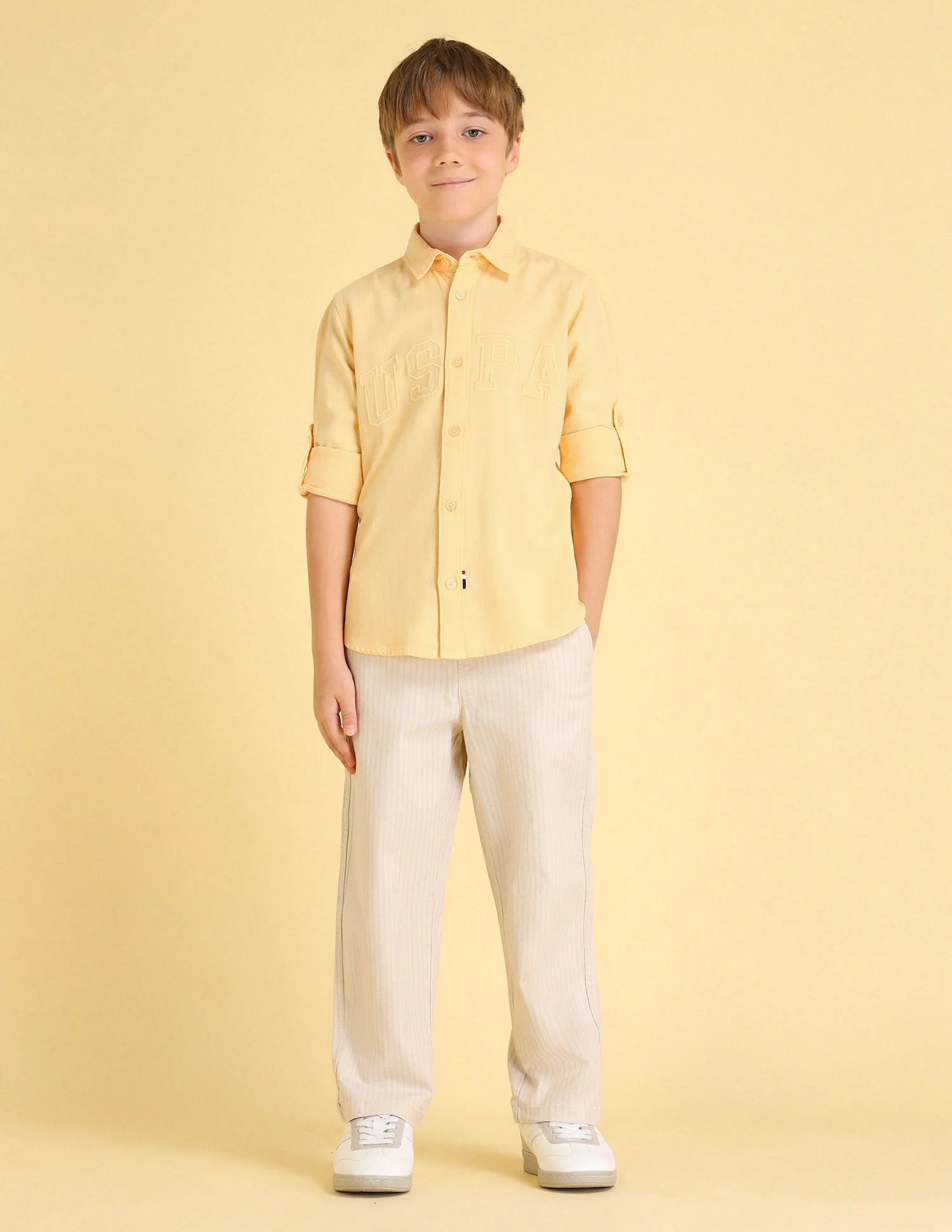 UKSHT1402 YELLOW Boys Shirt - Image 3