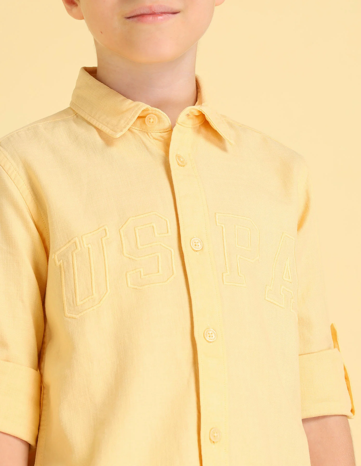 UKSHT1402 YELLOW Boys Shirt - Image 5