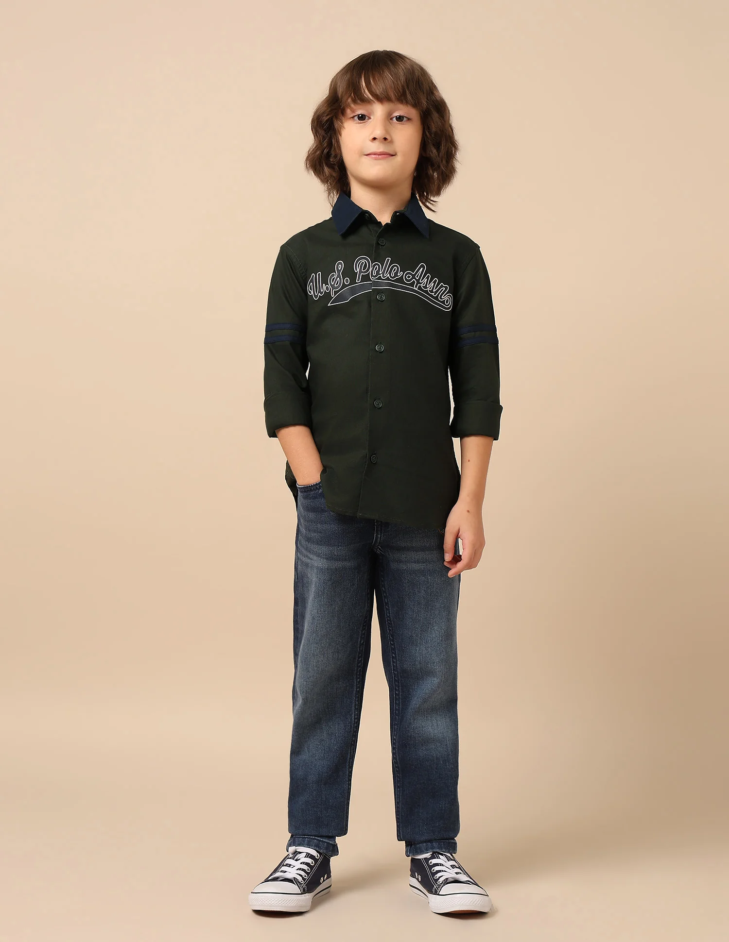 Boys Brand Printed Oxford Shirt - Image 6