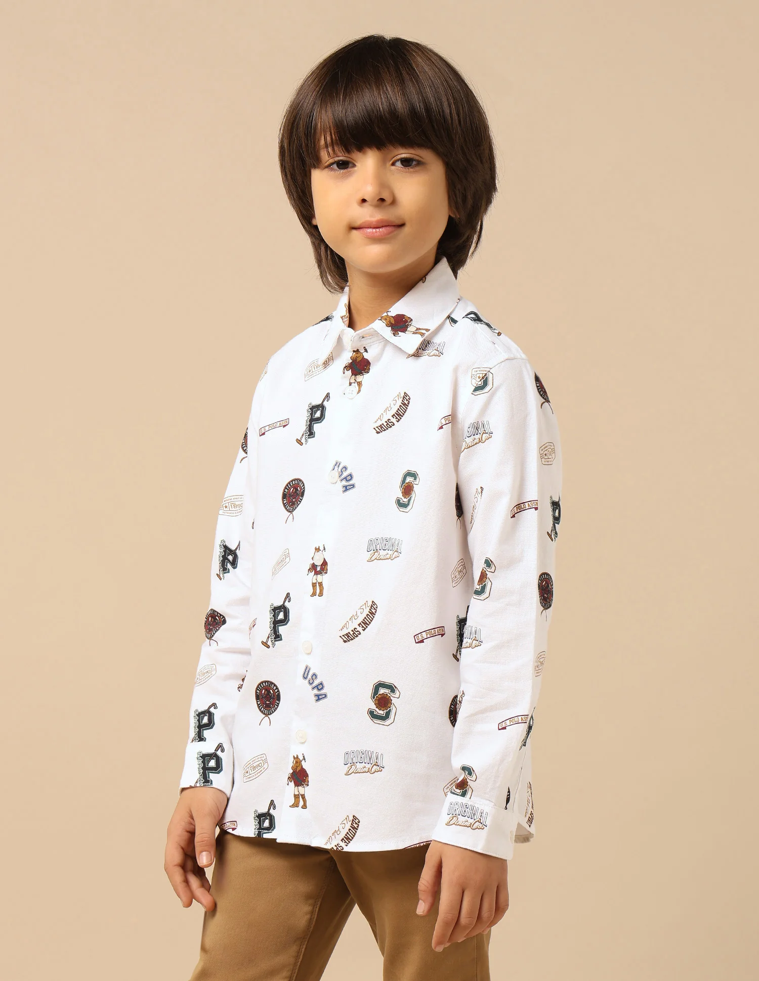 Boys Brand Printed Oxford Shirt - Image 4