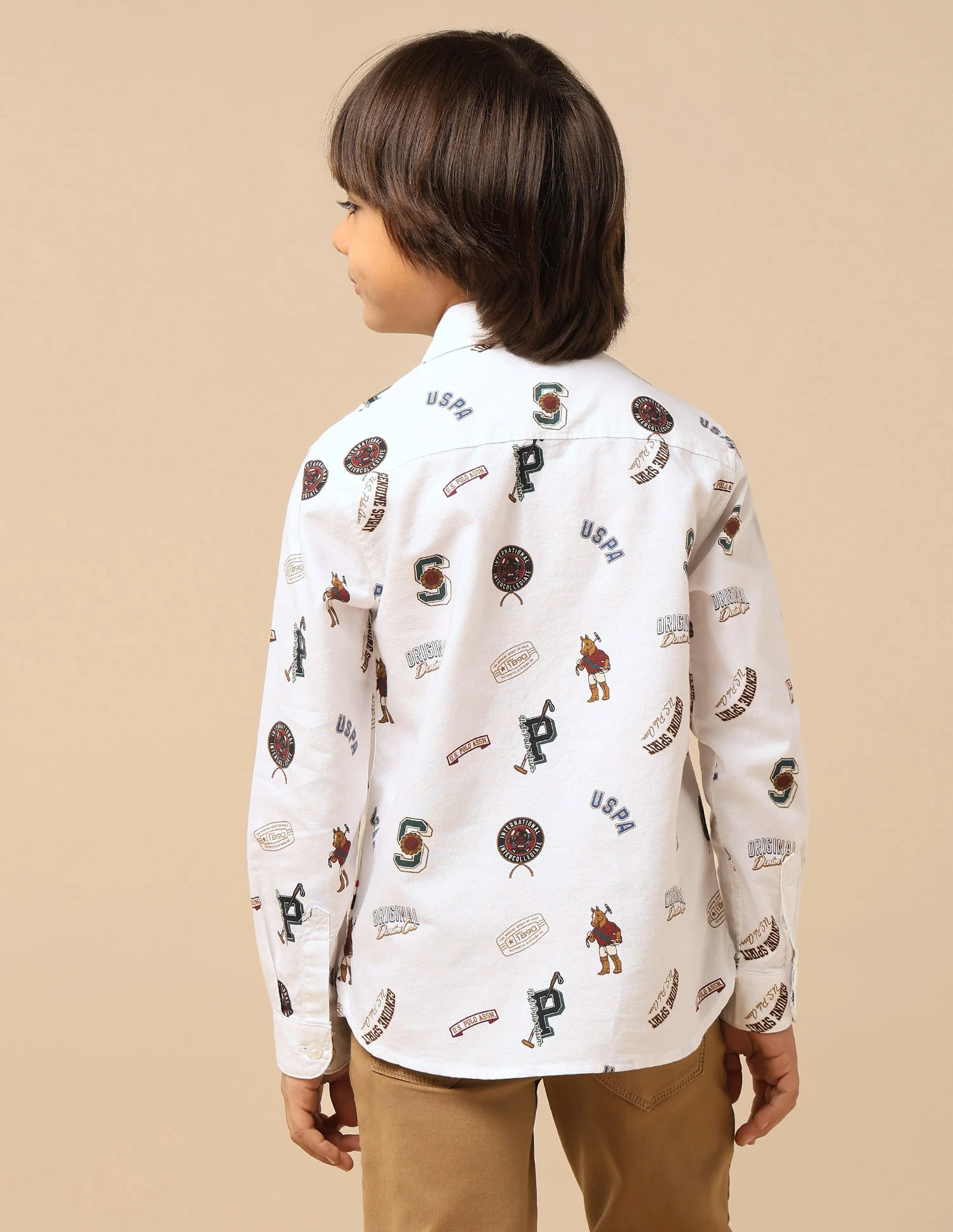 Boys Brand Printed Oxford Shirt - Image 5