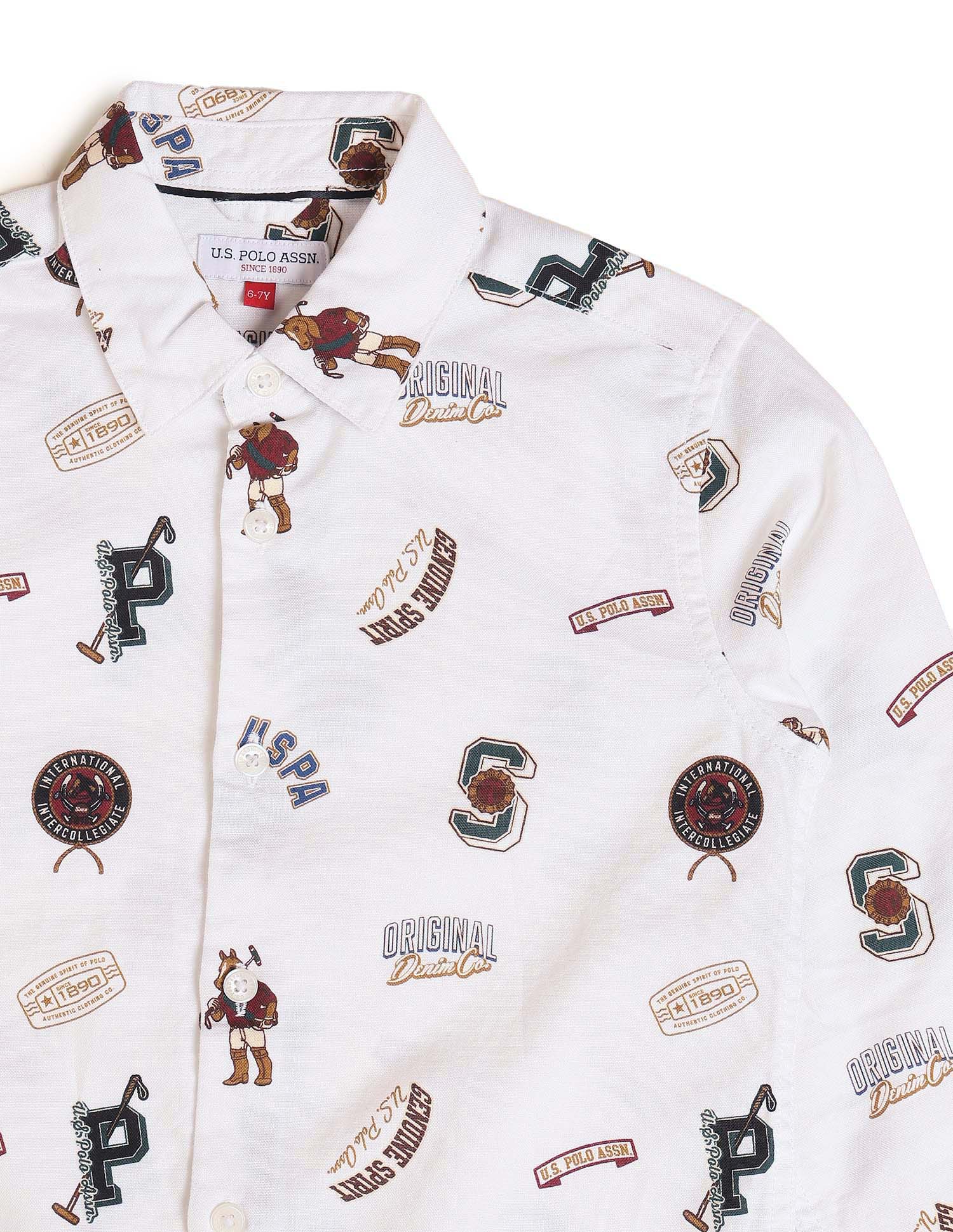 Boys Brand Printed Oxford Shirt - Image 9
