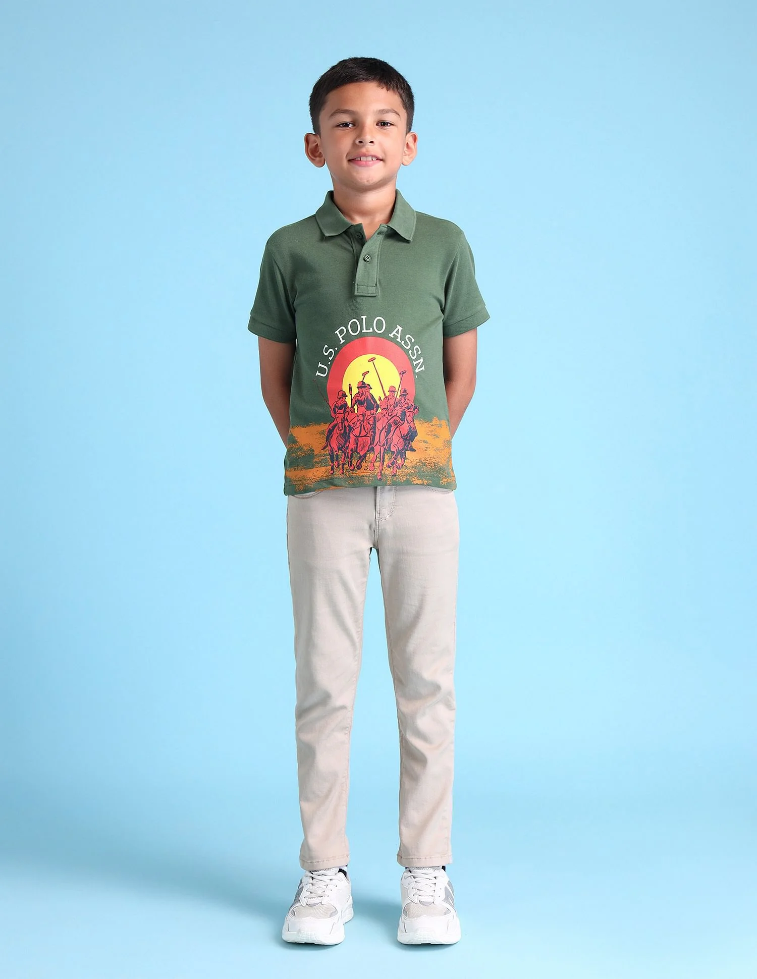Boys Brand Printed Polo Shirt - Image 3