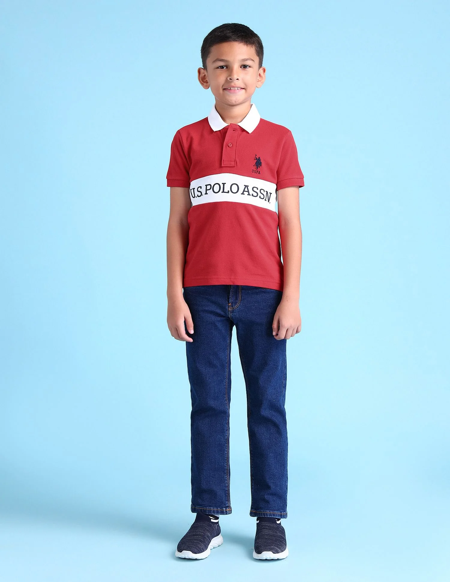 Boys Brand Printed Polo Shirt - Image 3