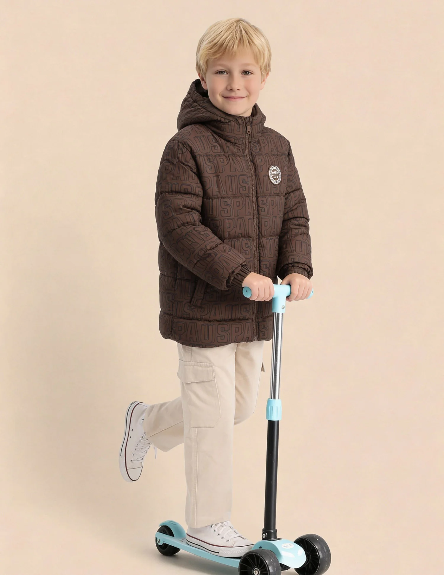 Boys Brand Printed Puffer Jacket
