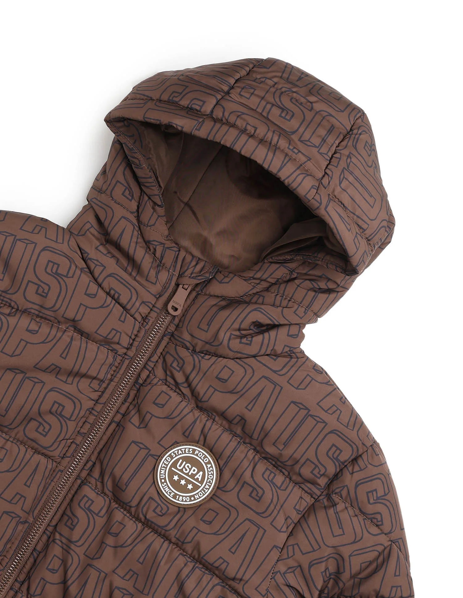 Boys Brand Printed Puffer Jacket - Image 2