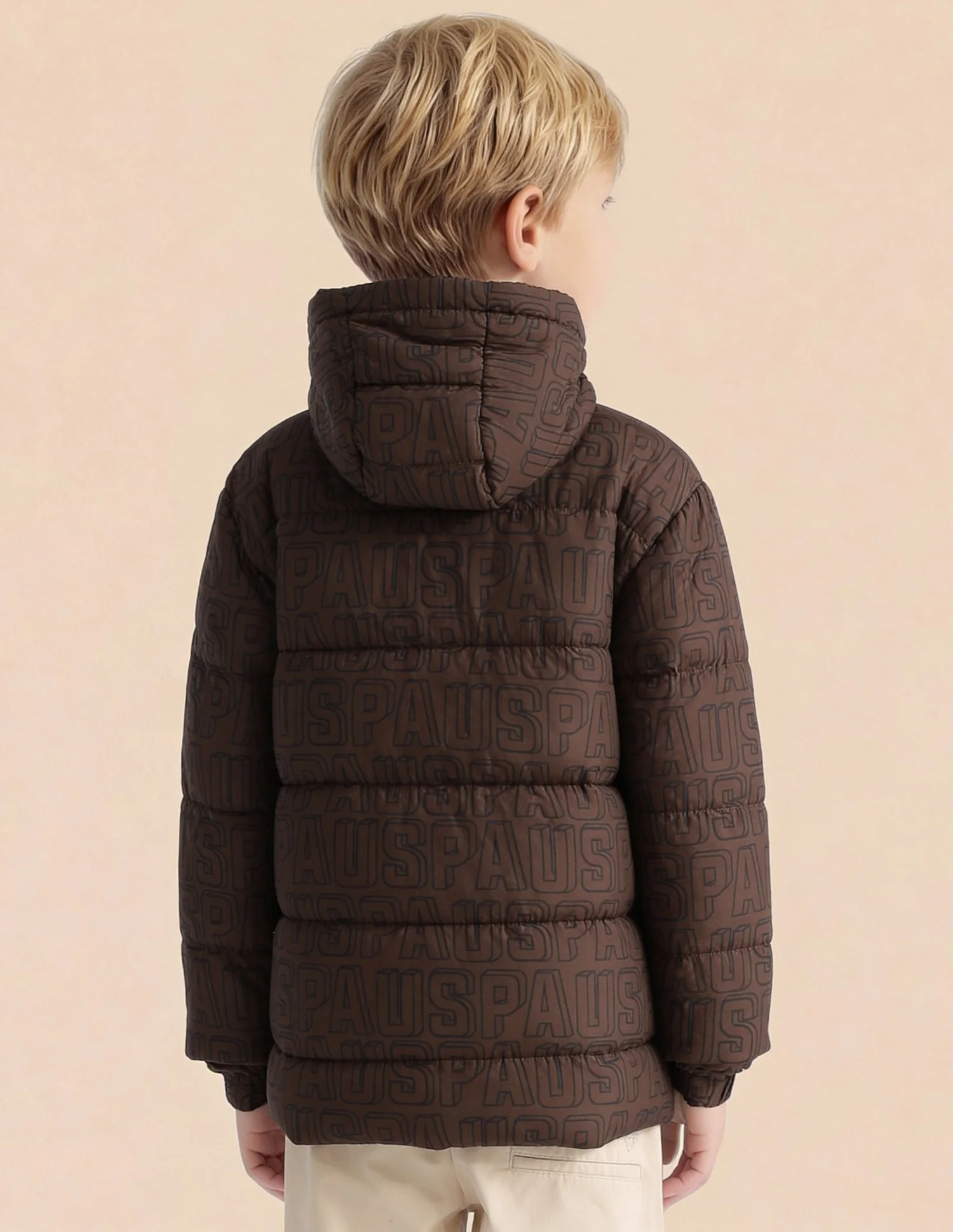 Boys Brand Printed Puffer Jacket - Image 4