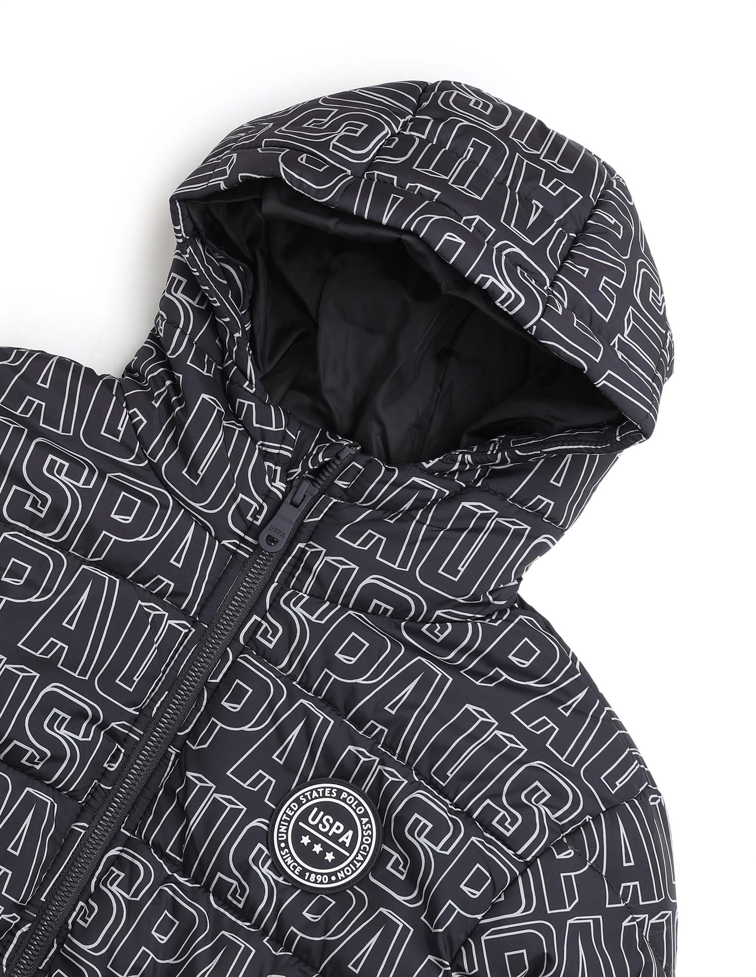 Boys Brand Printed Puffer Jacket - Image 2