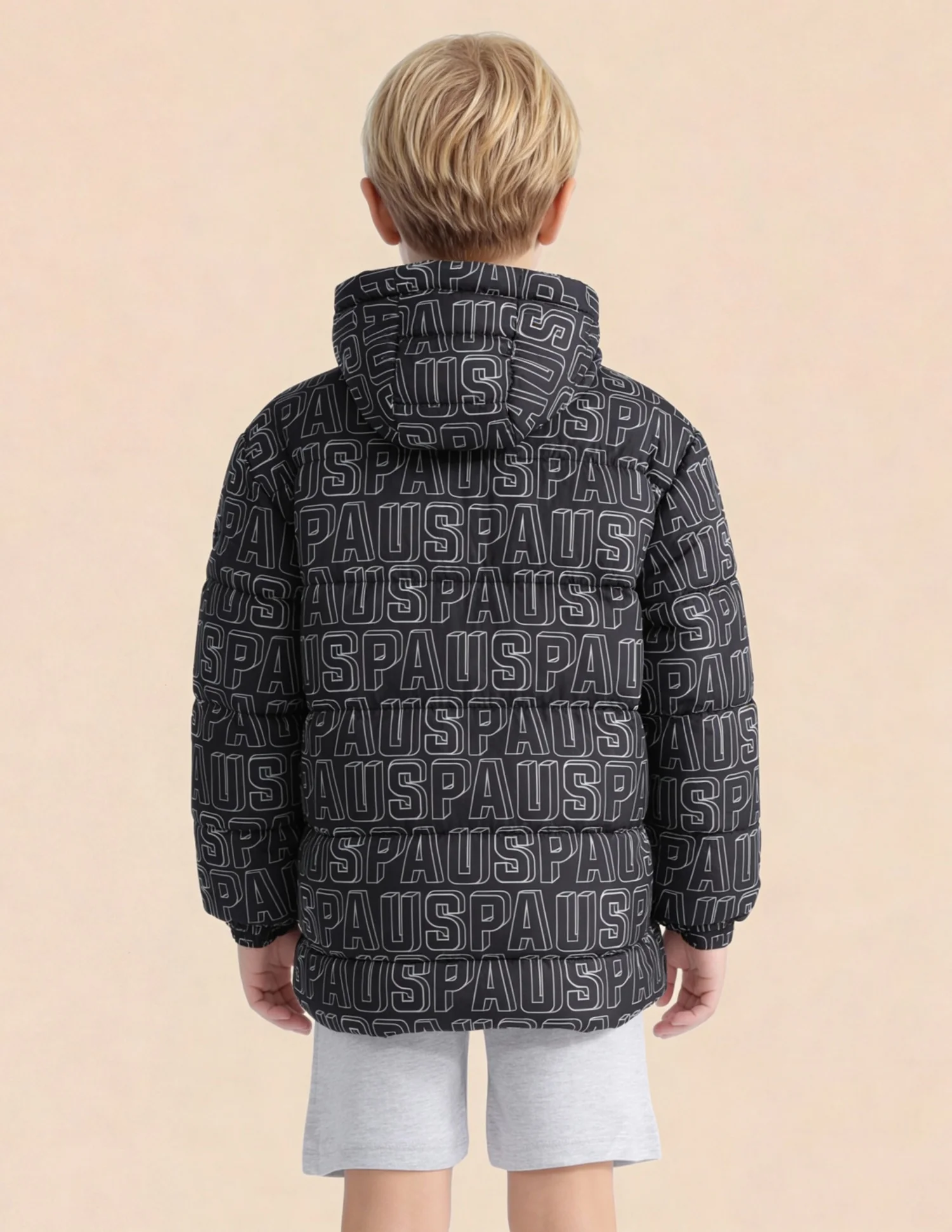 Boys Brand Printed Puffer Jacket - Image 5