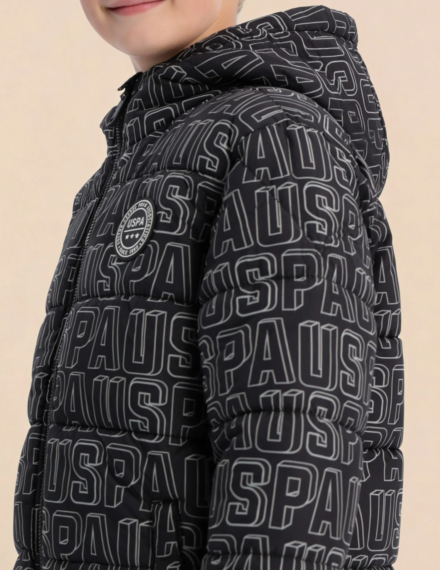 Boys Brand Printed Puffer Jacket - Image 6
