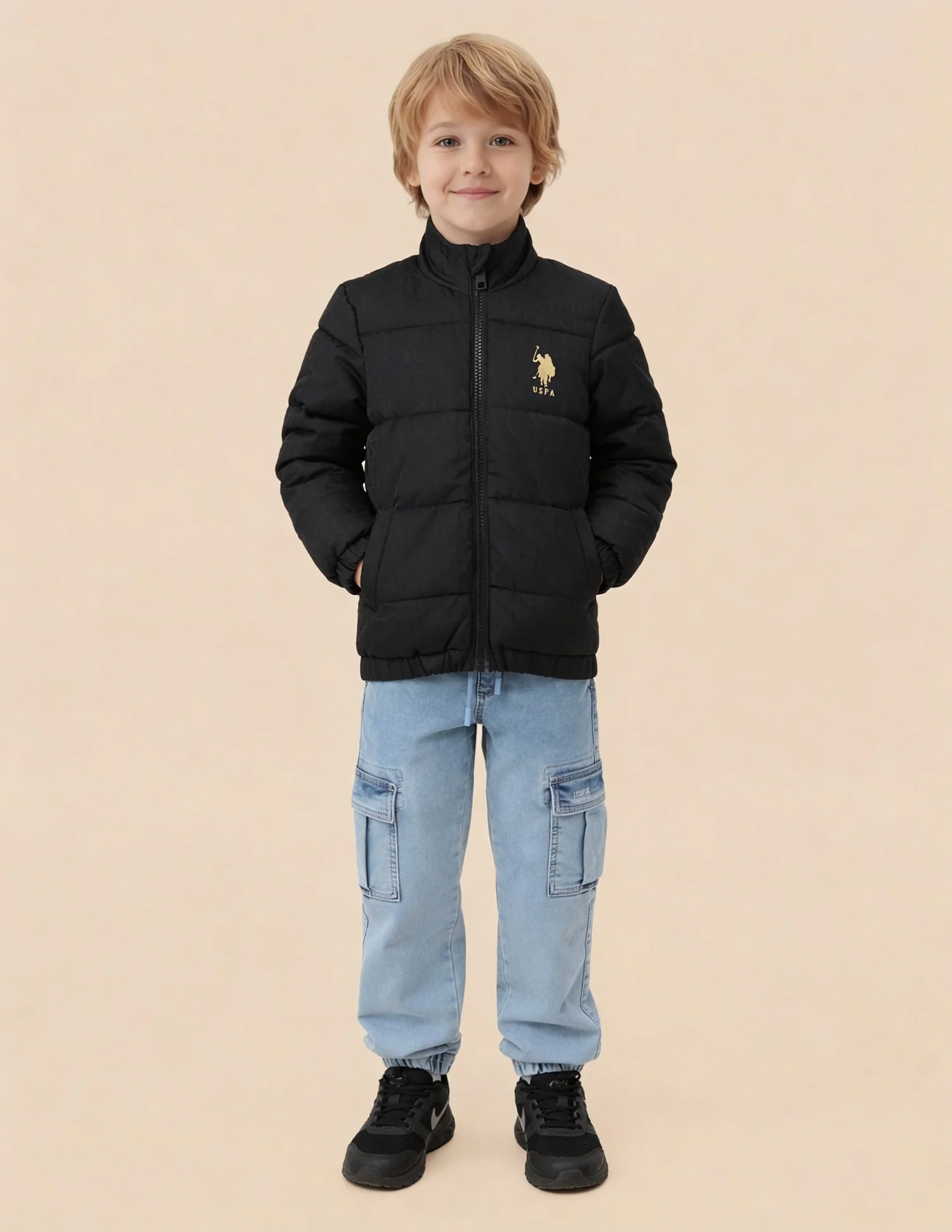 Boys Brand Printed Puffer Jacket - Image 3