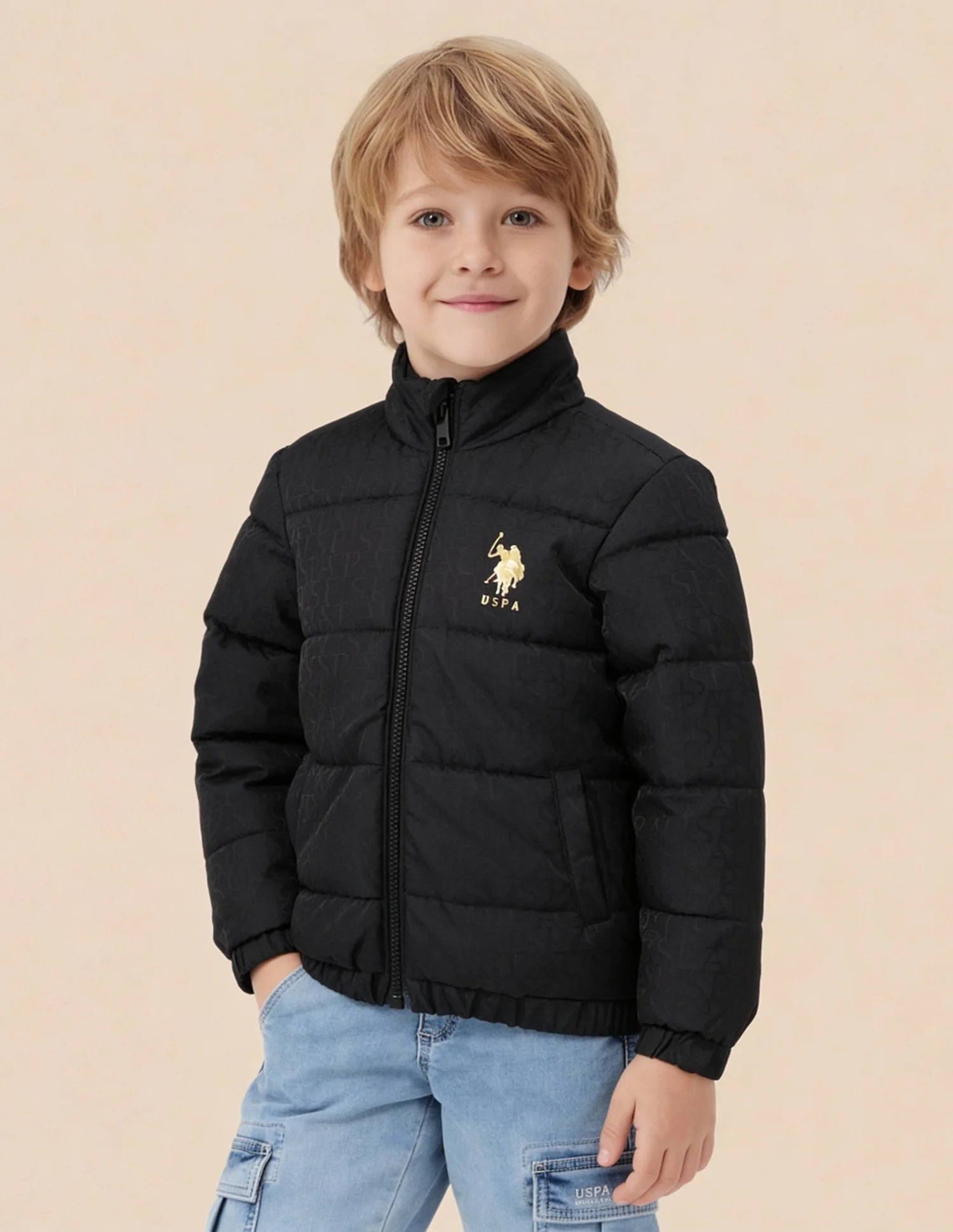 Boys Brand Printed Puffer Jacket - Image 6