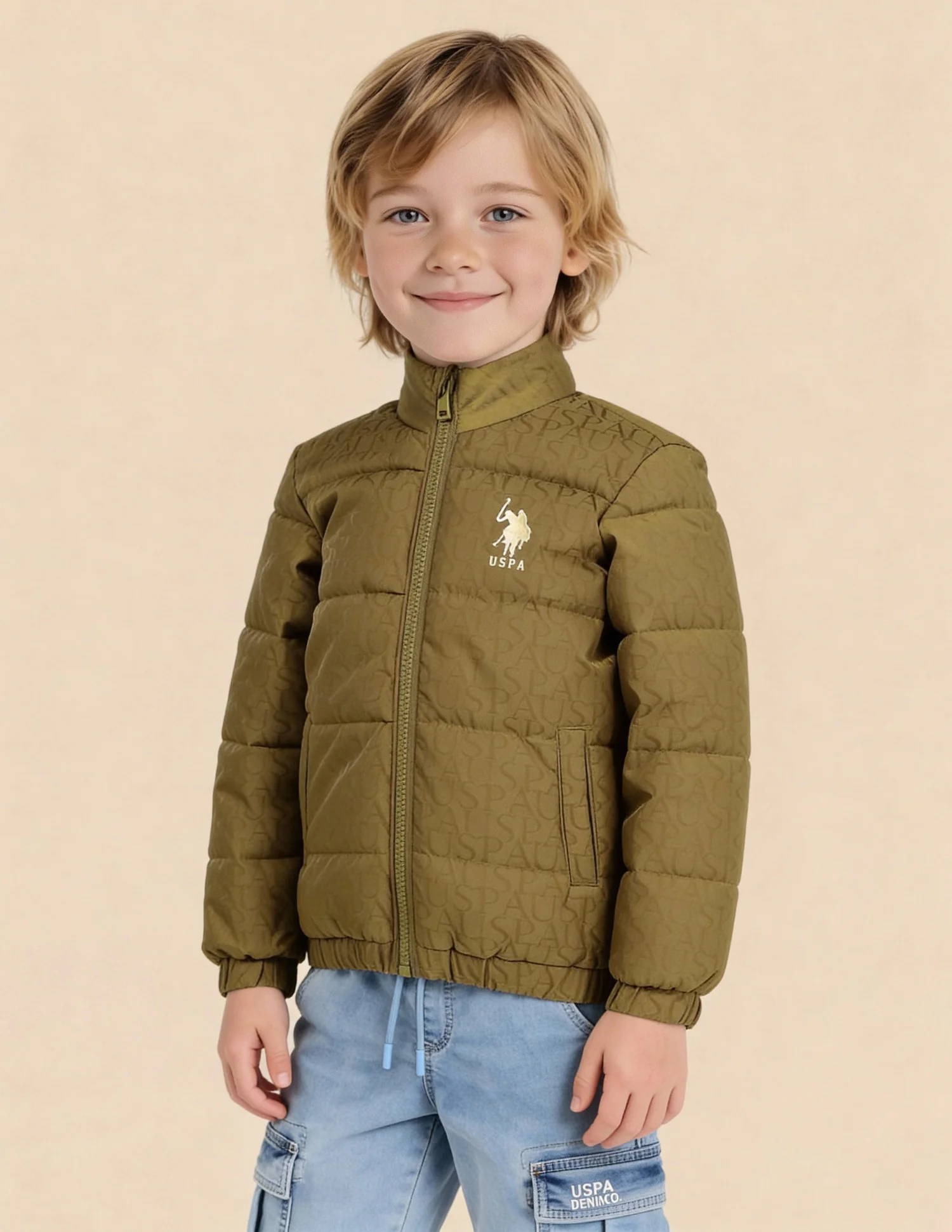 Boys Brand Printed Puffer Jacket - Image 4