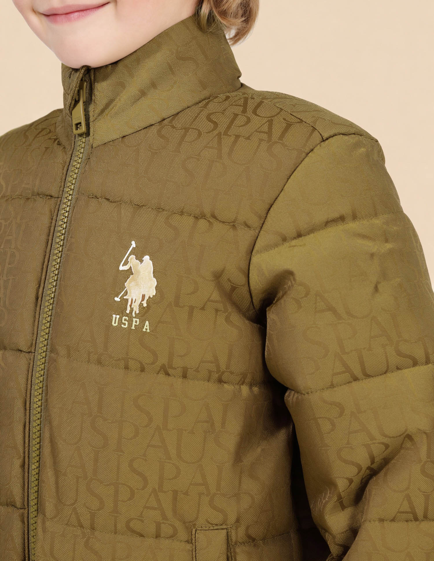 Boys Brand Printed Puffer Jacket - Image 6