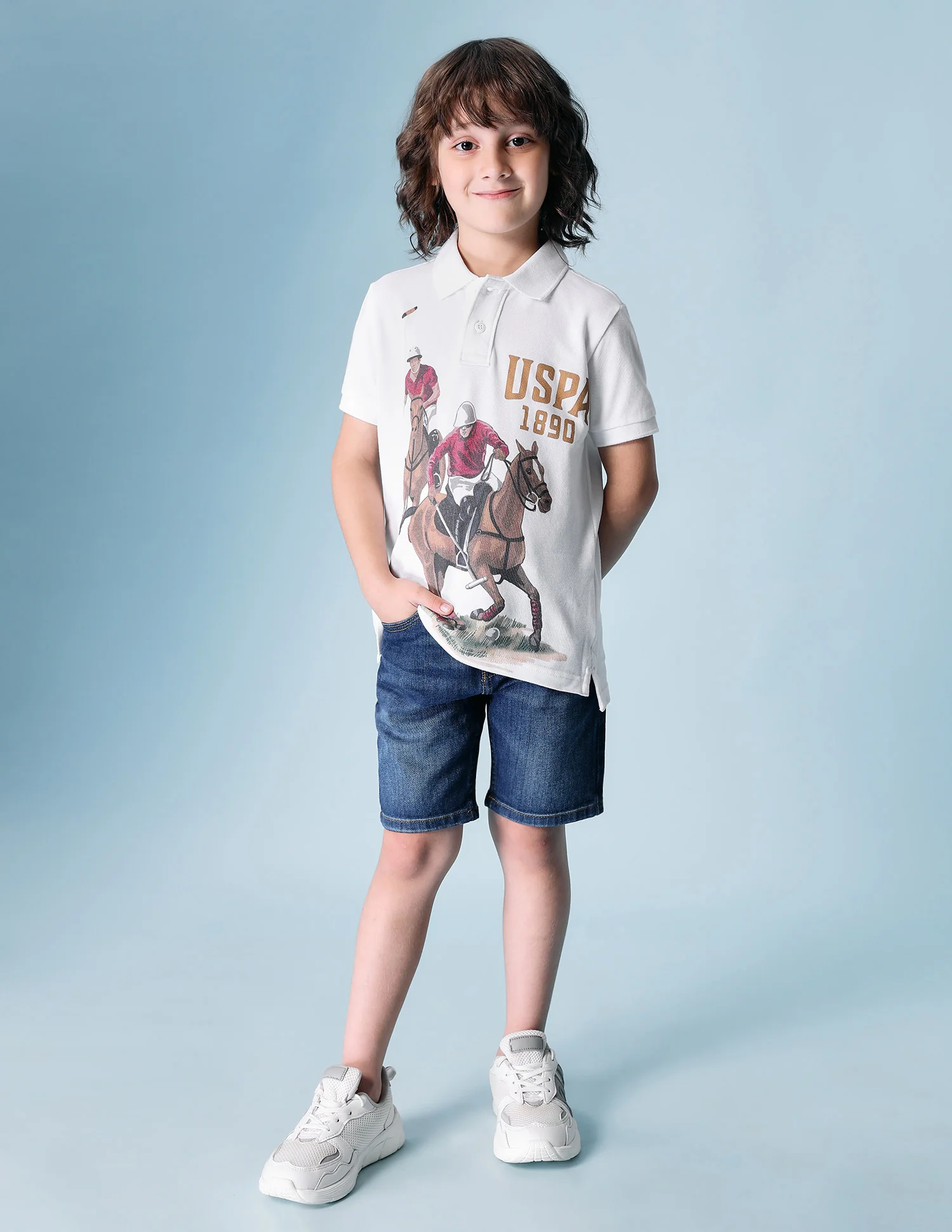 Boys Brand Printed Pure Cotton Polo Shirt - Image 3