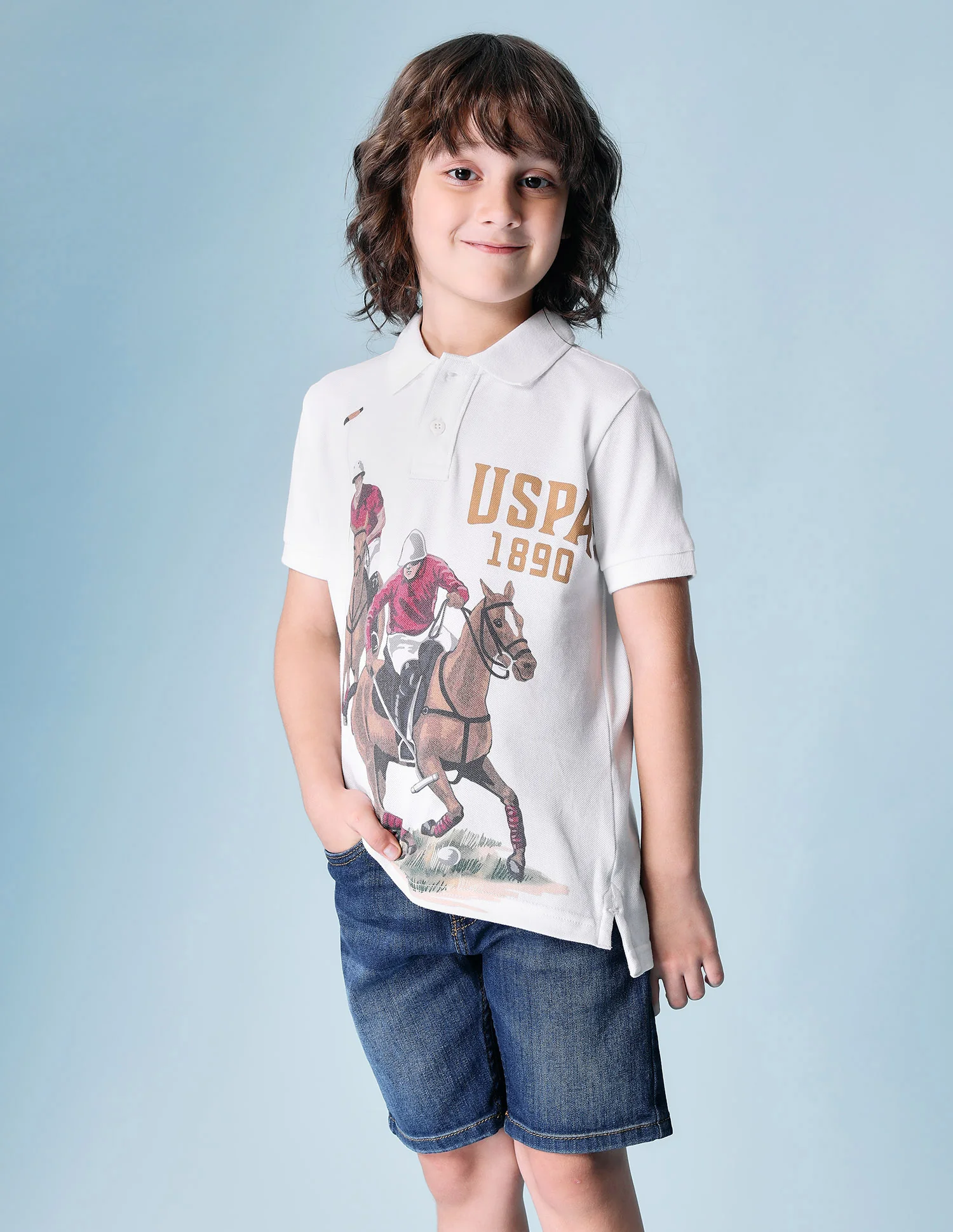 Boys Brand Printed Pure Cotton Polo Shirt - Image 4