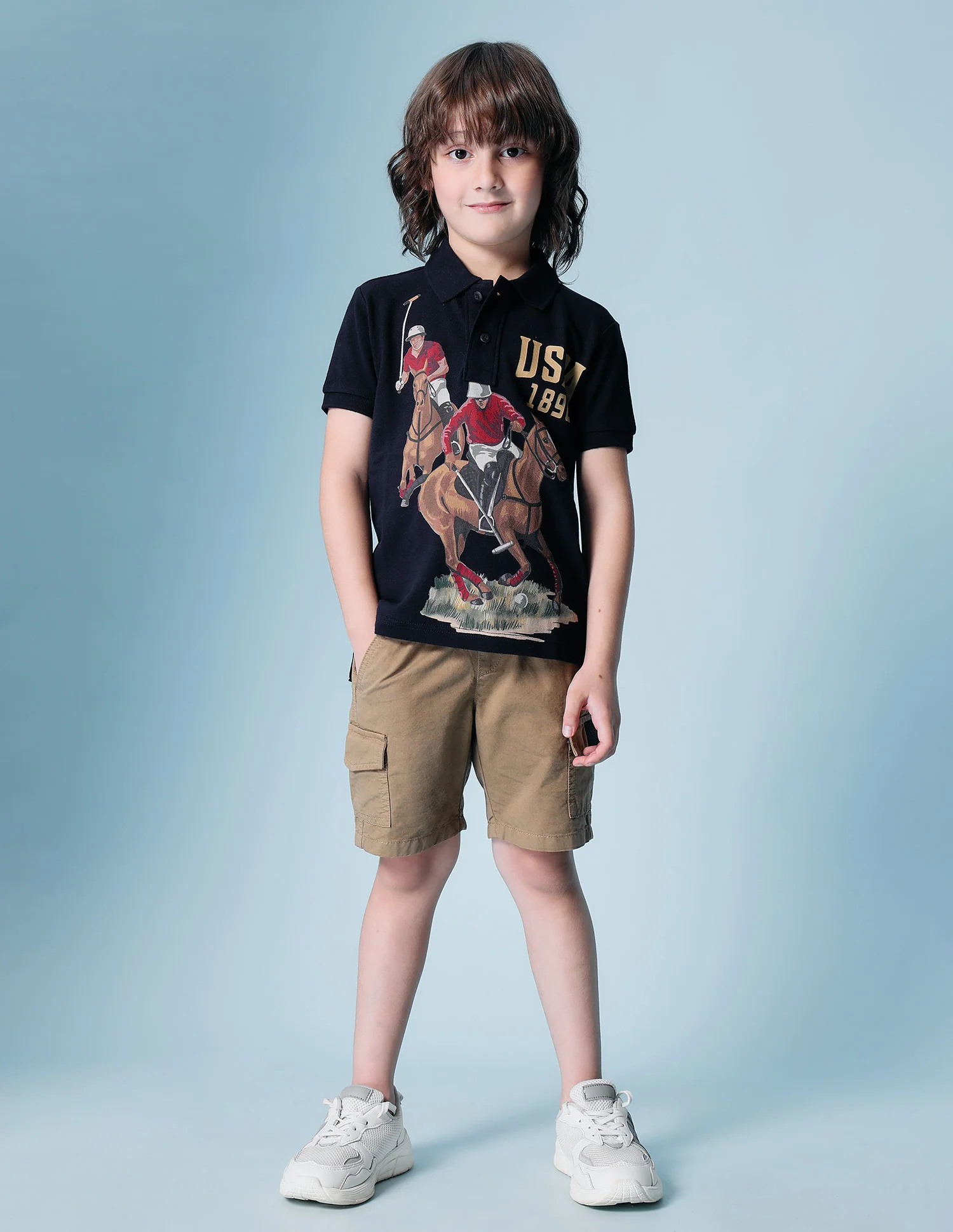 Boys Brand Printed Pure Cotton Polo Shirt - Image 3