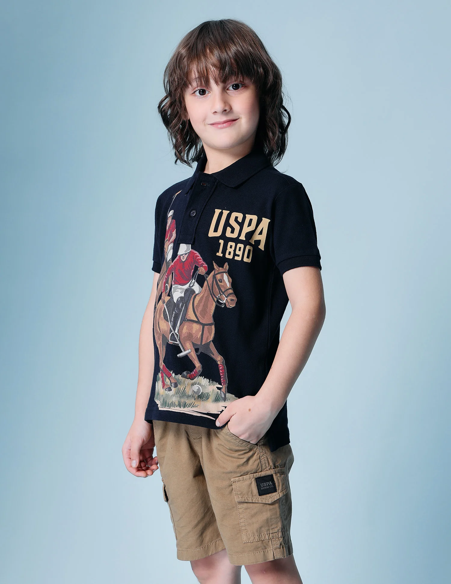 Boys Brand Printed Pure Cotton Polo Shirt - Image 4