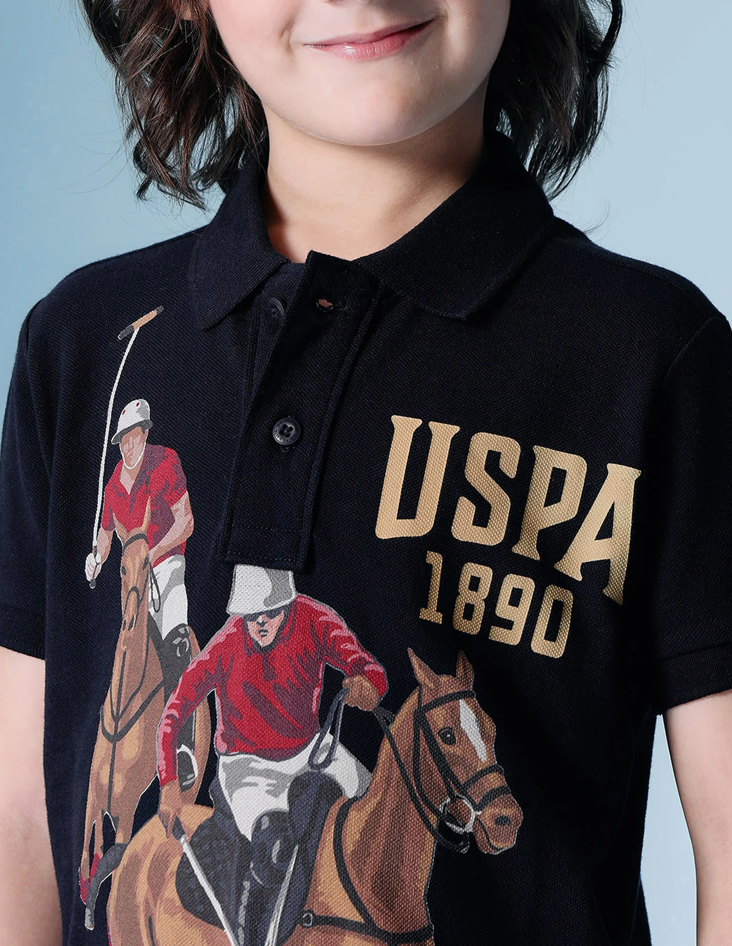 Boys Brand Printed Pure Cotton Polo Shirt - Image 6