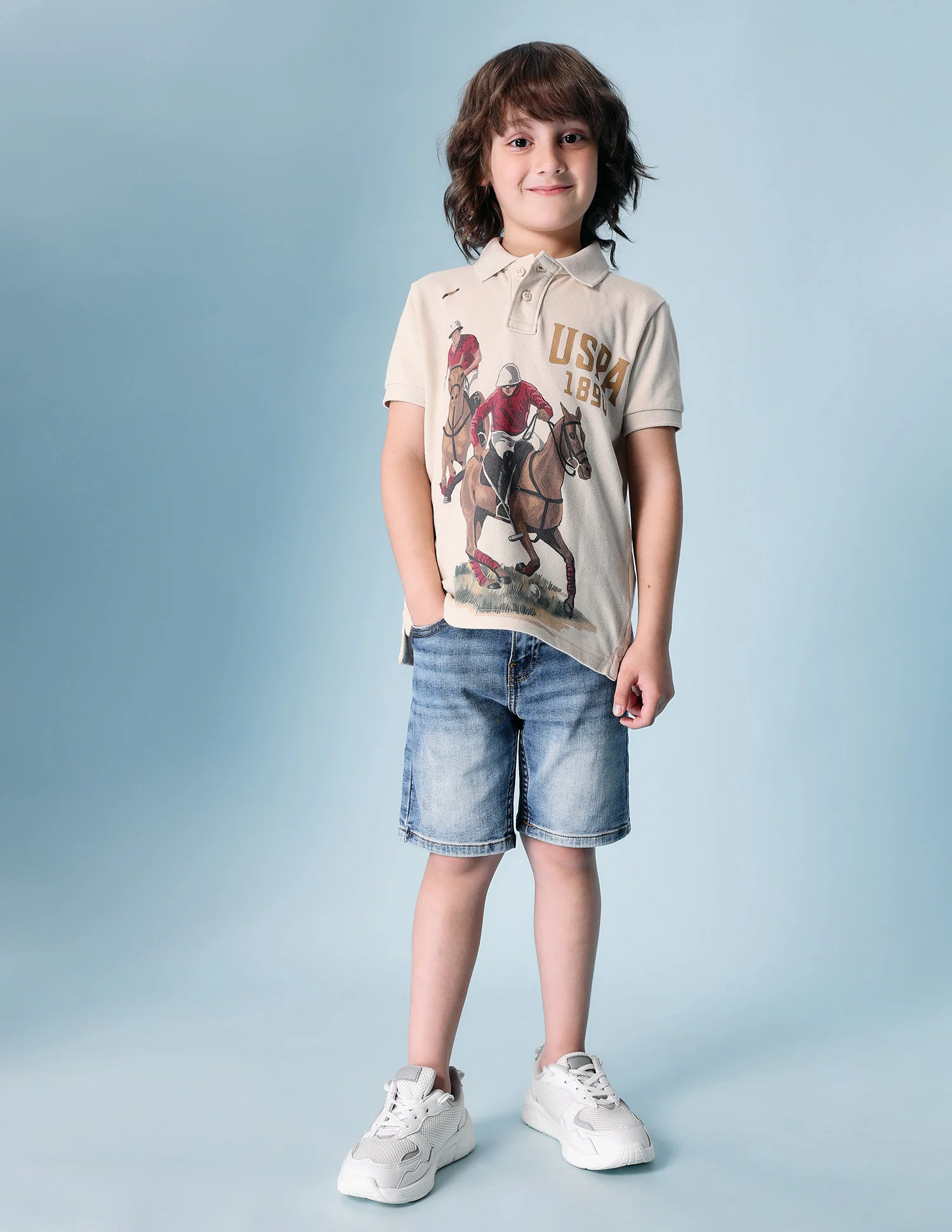 Boys Brand Printed Pure Cotton Polo Shirt - Image 3