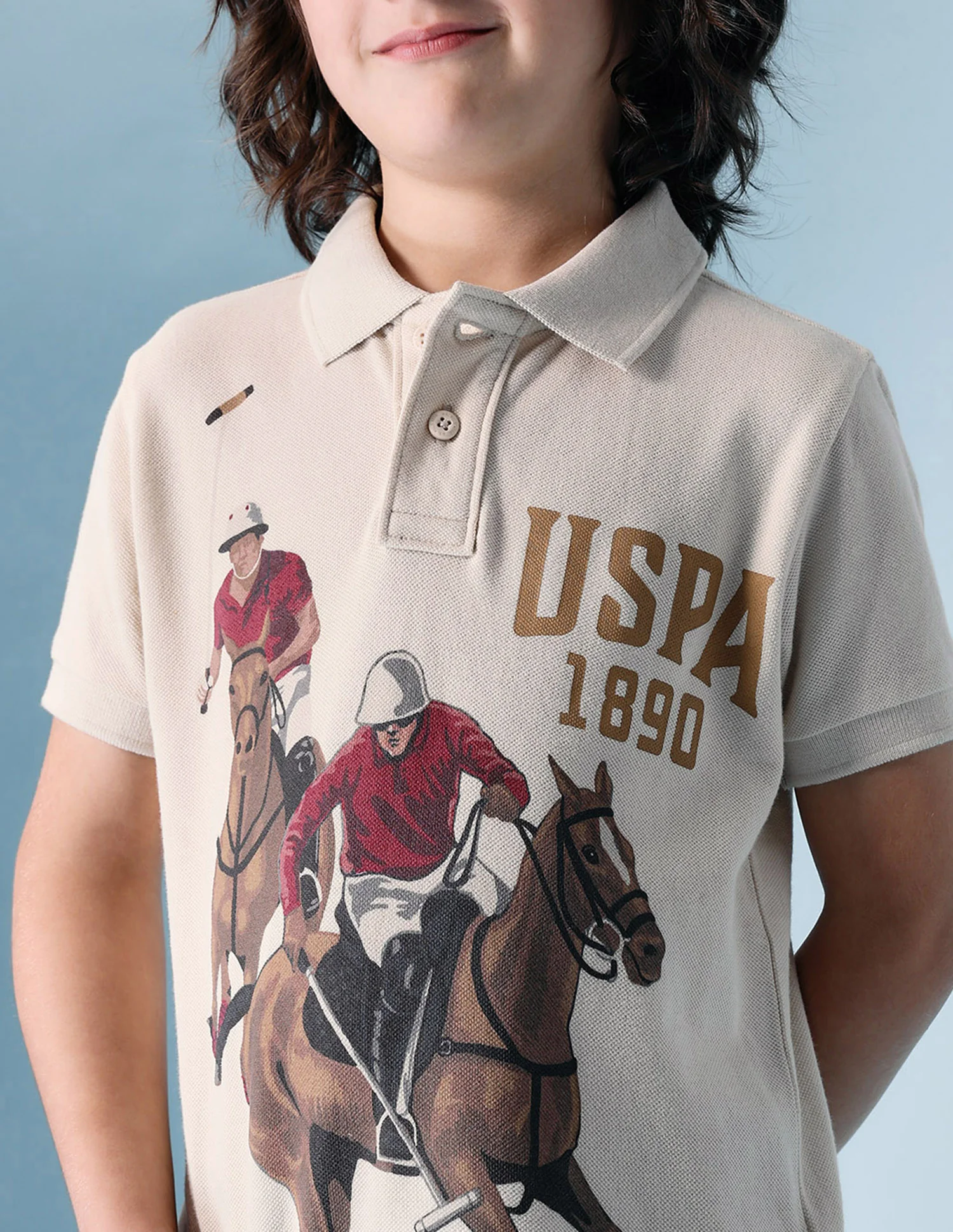 Boys Brand Printed Pure Cotton Polo Shirt - Image 6