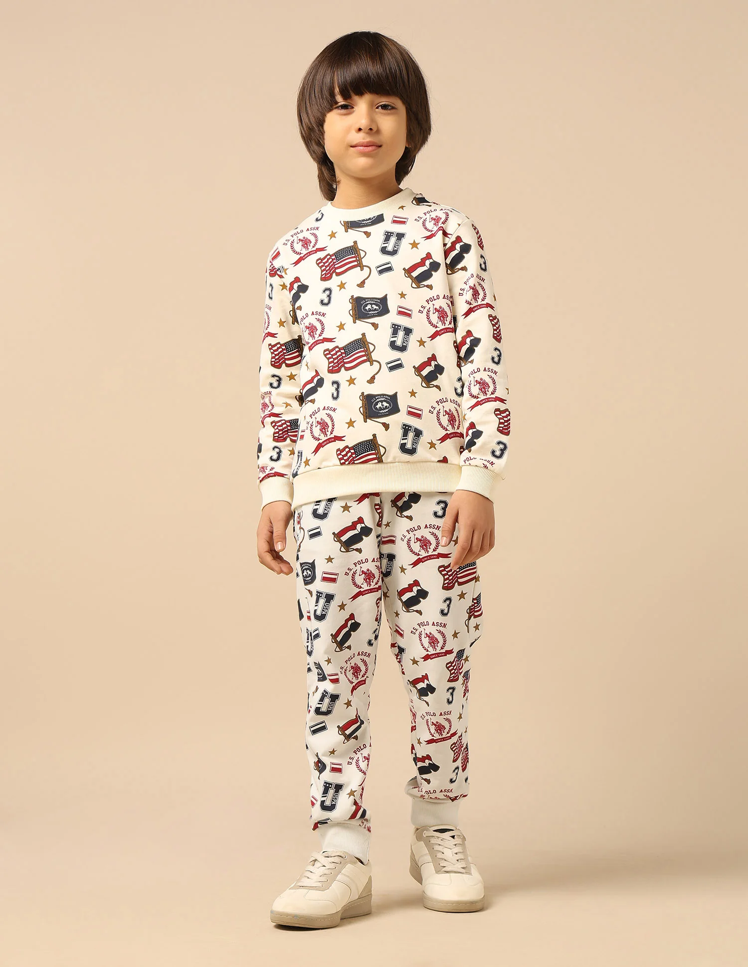 Boys Brand Printed Regular Fit Joggers - Image 3