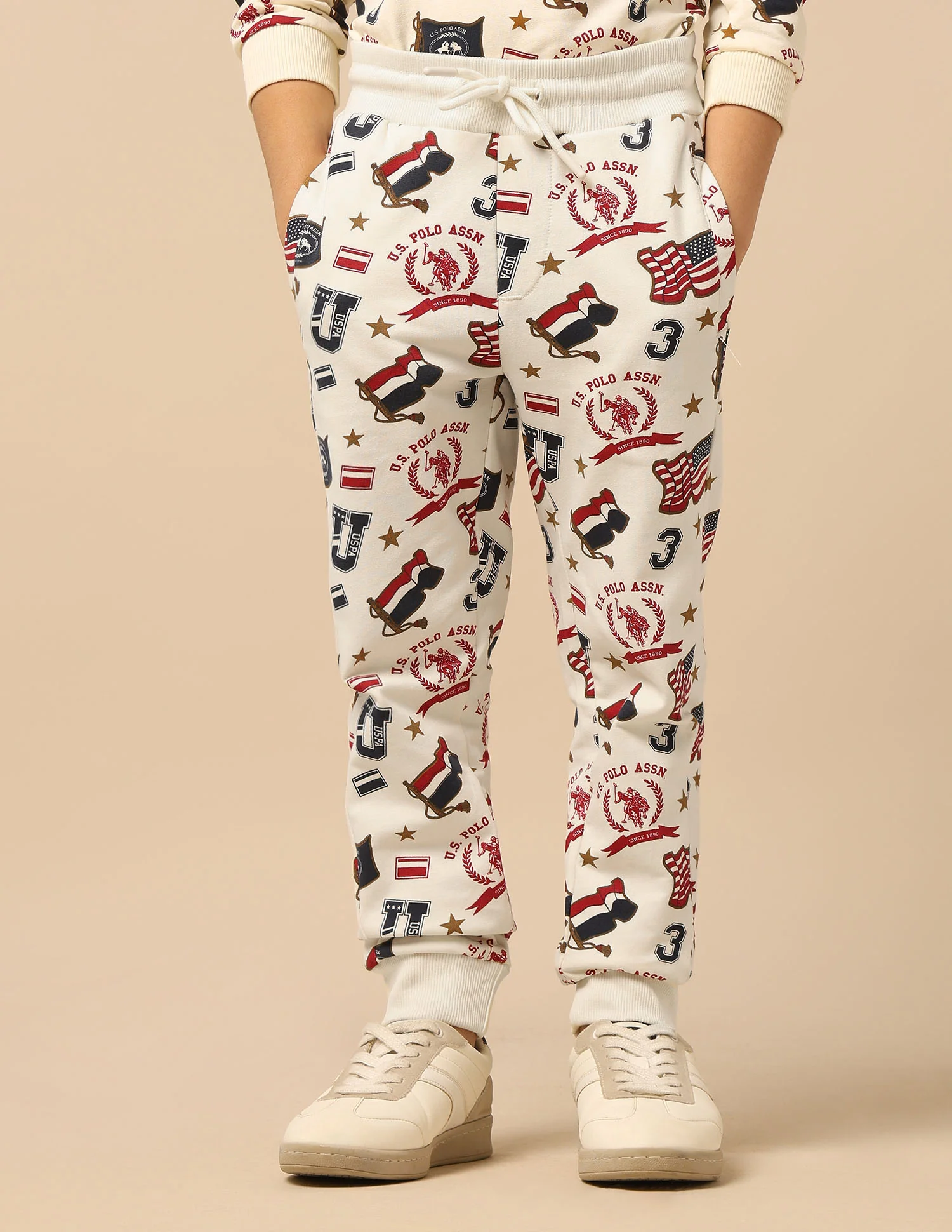 Boys Brand Printed Regular Fit Joggers - Image 6