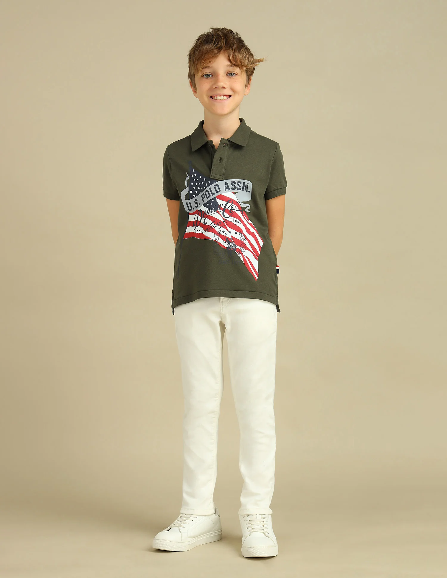 Boys Brand Printed Regular Fit Polo Shirt - Image 3