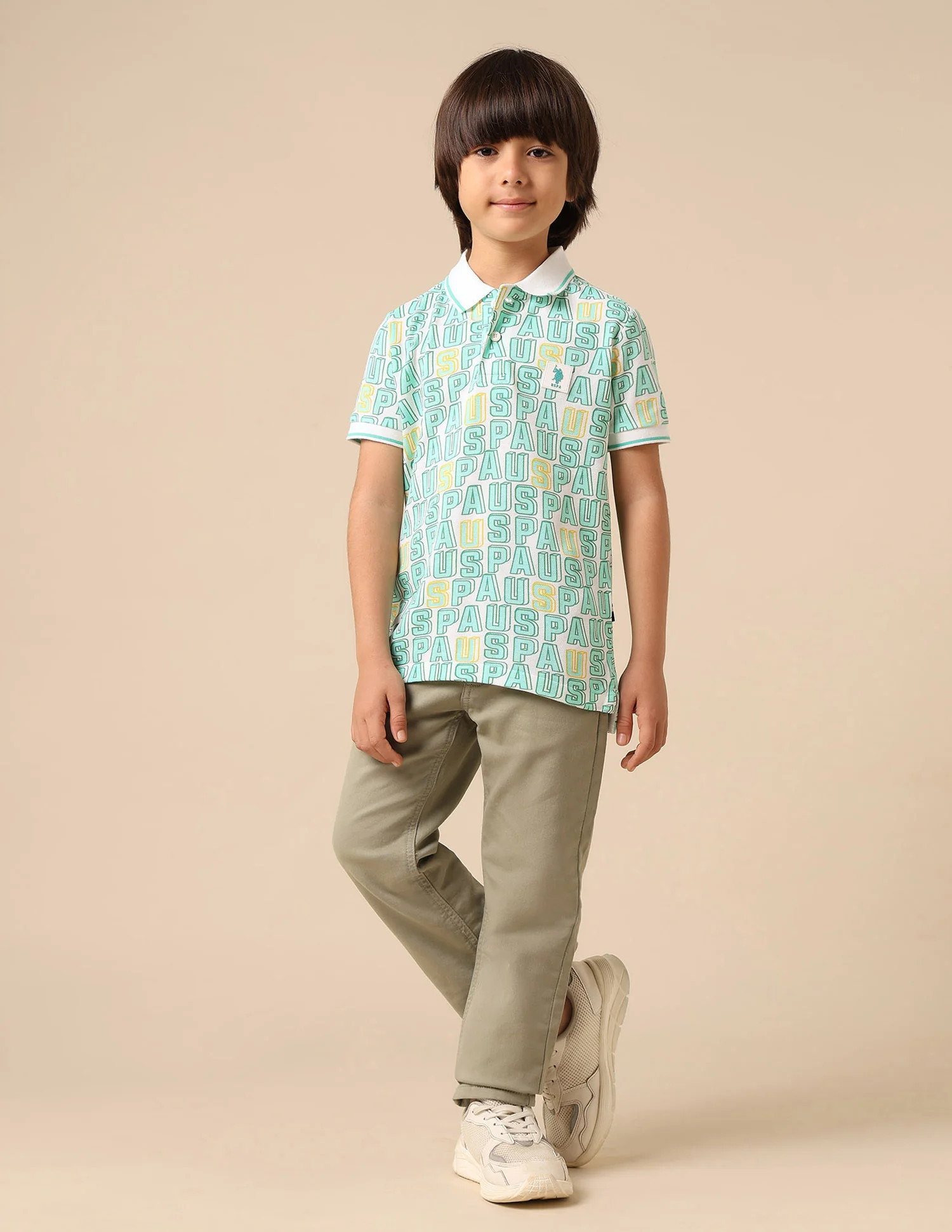 Boys Brand Printed Regular Fit Polo Shirt - Image 3