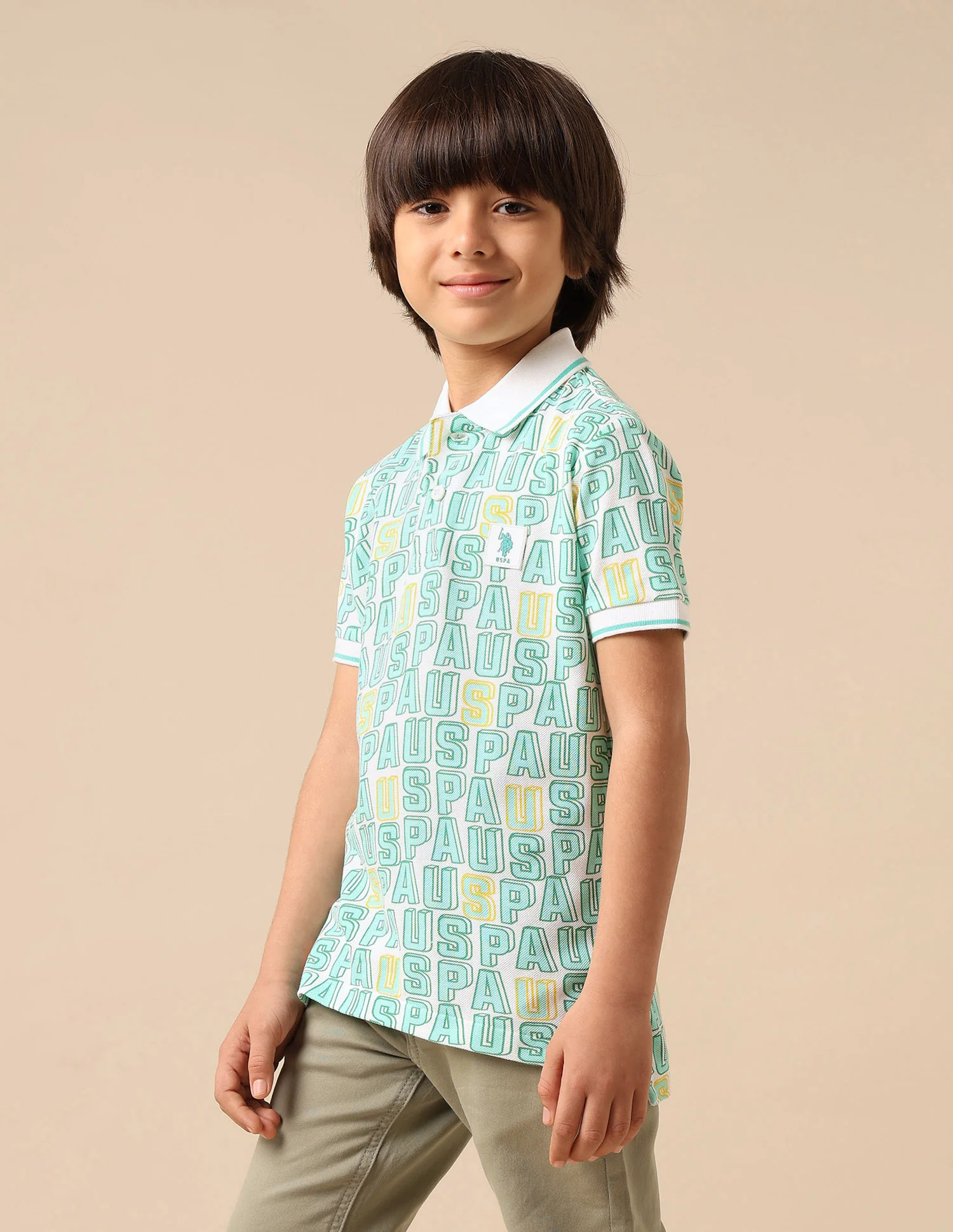 Boys Brand Printed Regular Fit Polo Shirt - Image 4
