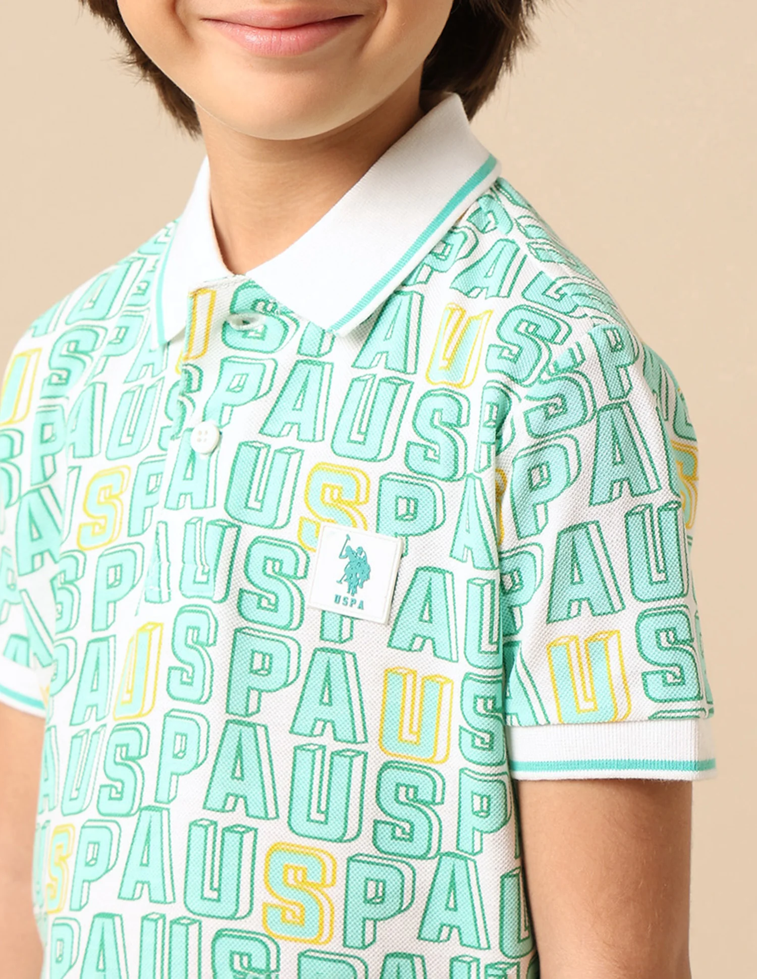 Boys Brand Printed Regular Fit Polo Shirt - Image 6