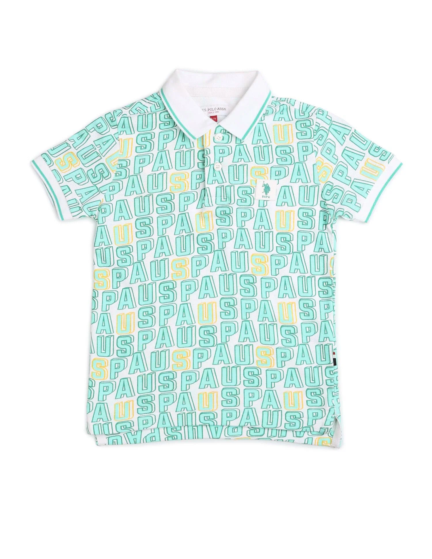 Boys Brand Printed Regular Fit Polo Shirt - Image 7