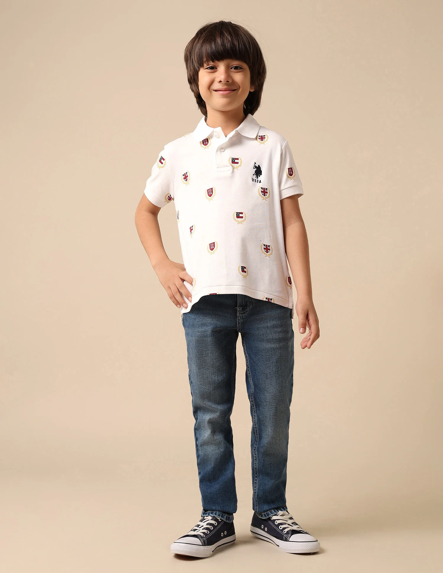 Boys Brand Printed Regular Fit Polo Shirt - Image 3
