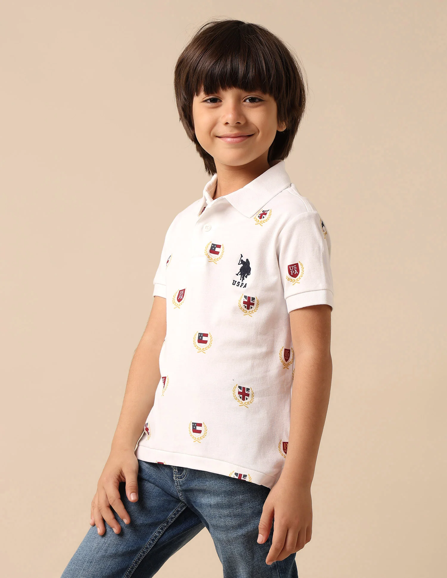 Boys Brand Printed Regular Fit Polo Shirt - Image 4