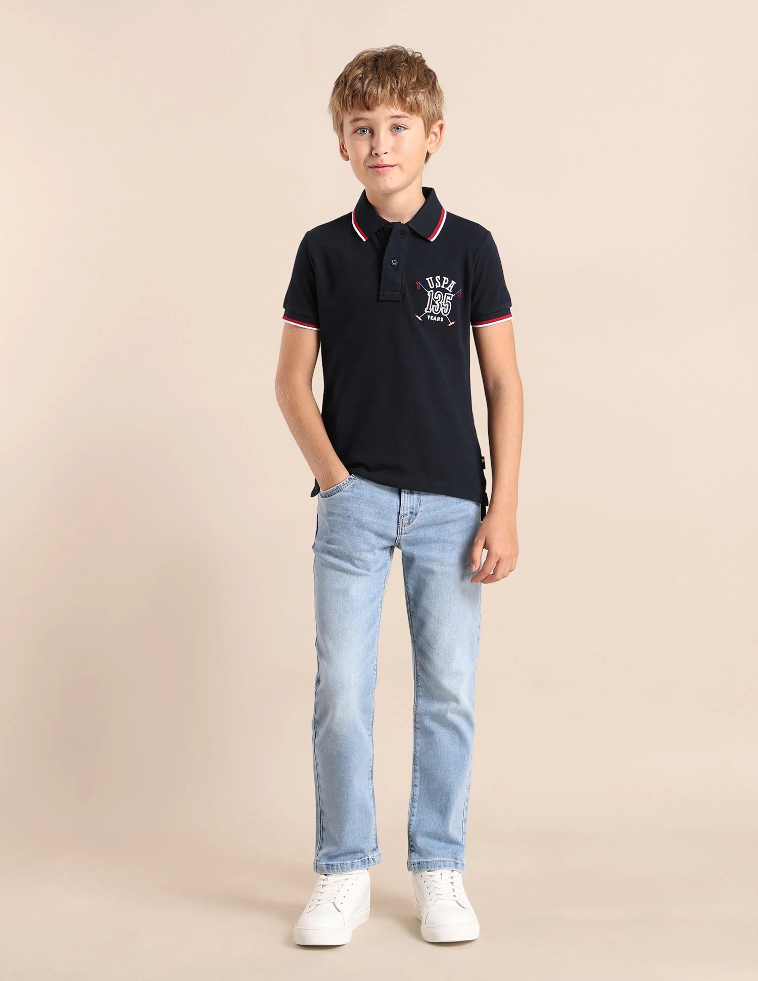 Boys Brand Printed Regular Fit Polo Shirt - Image 3