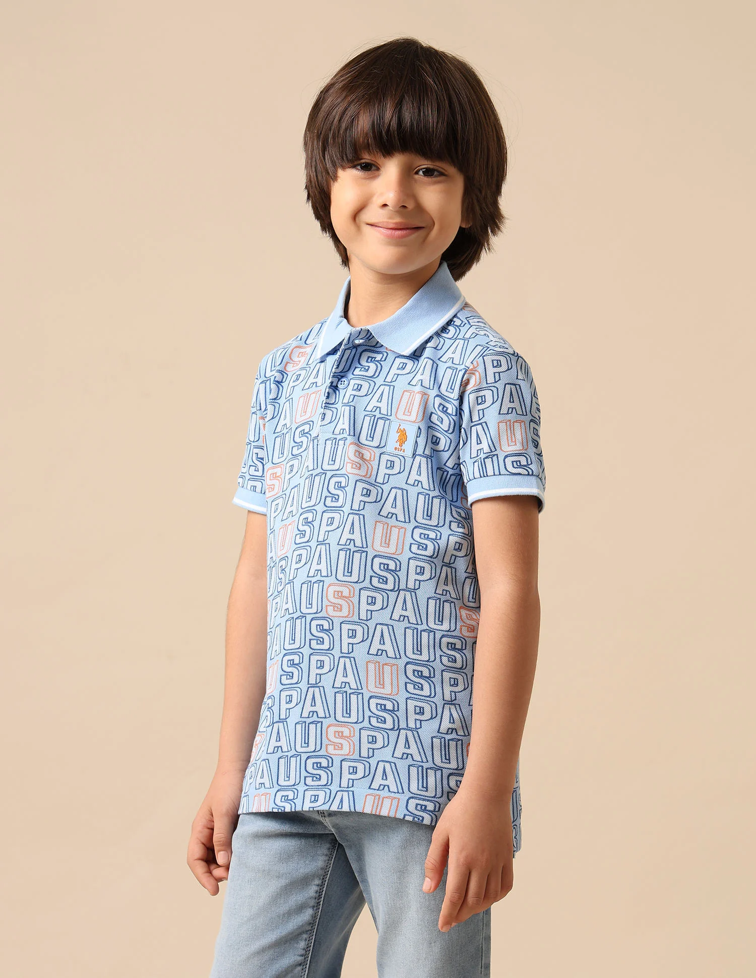 Boys Brand Printed Regular Fit Polo Shirt - Image 4
