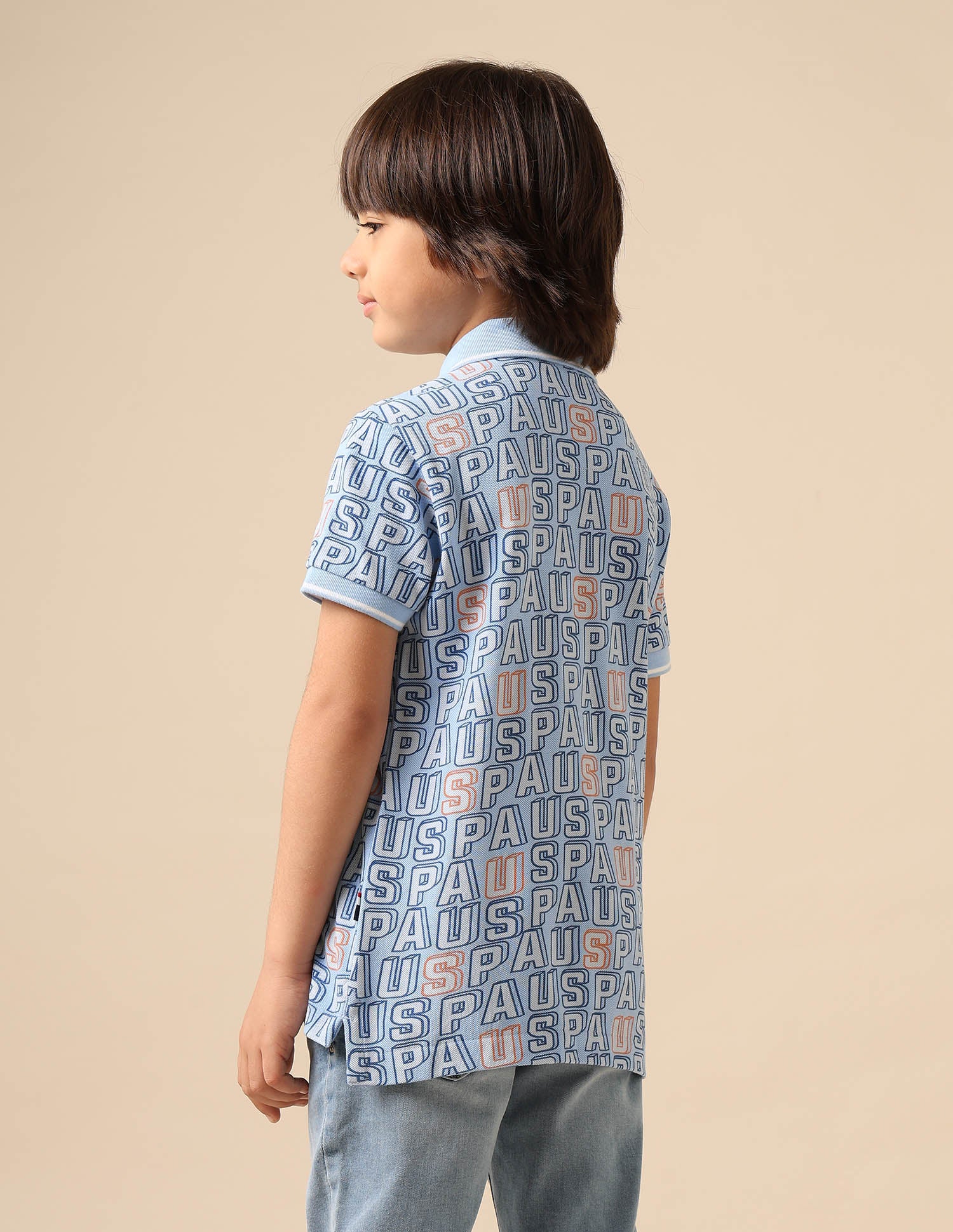 Boys Brand Printed Regular Fit Polo Shirt - Image 5
