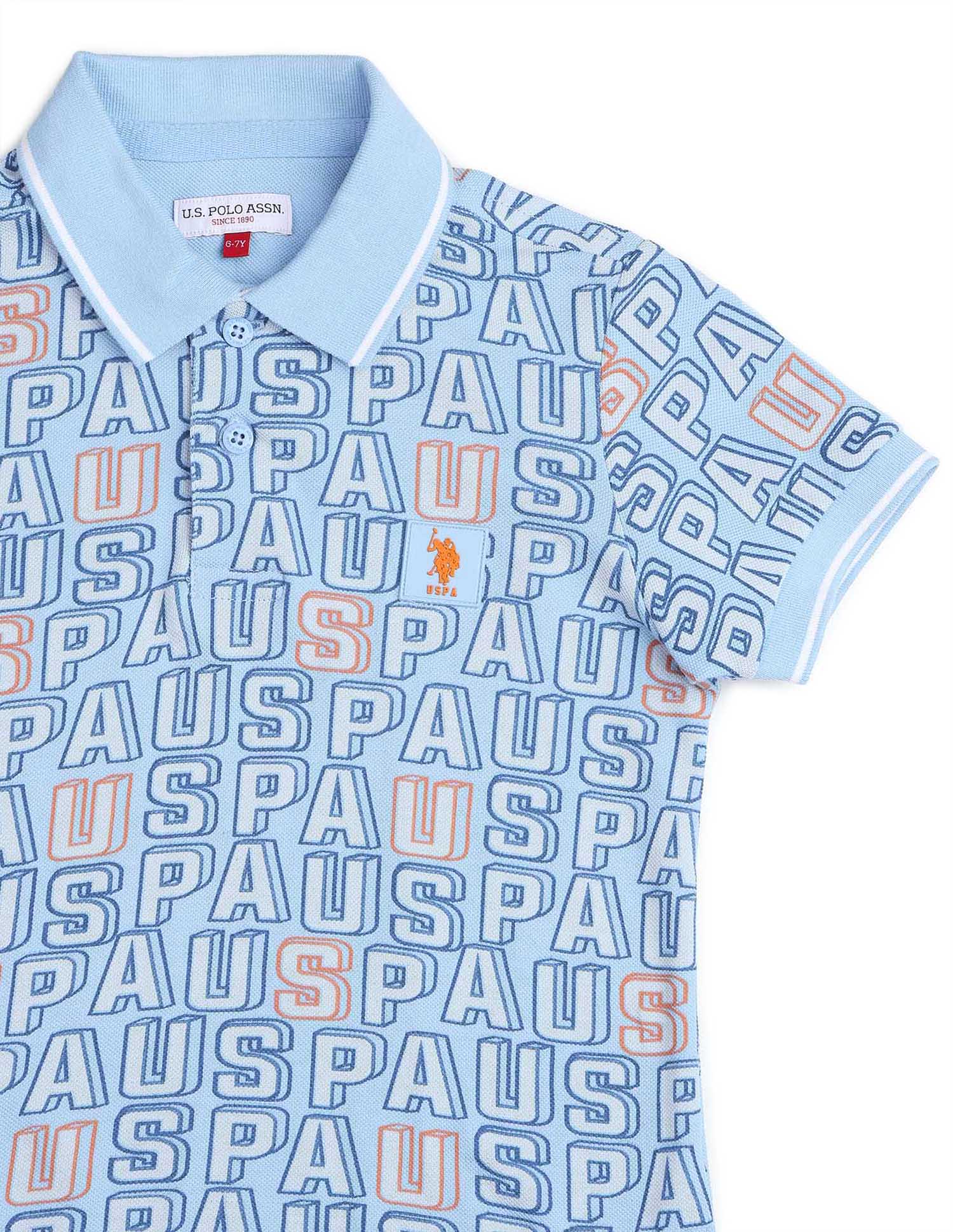 Boys Brand Printed Regular Fit Polo Shirt - Image 9