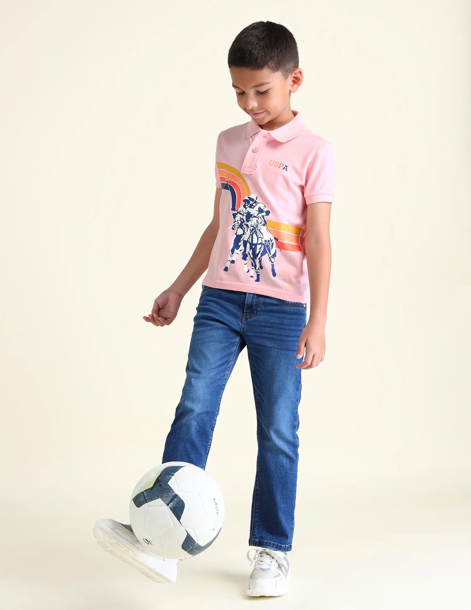 Boys Brand Printed Regular Fit Polo Shirts